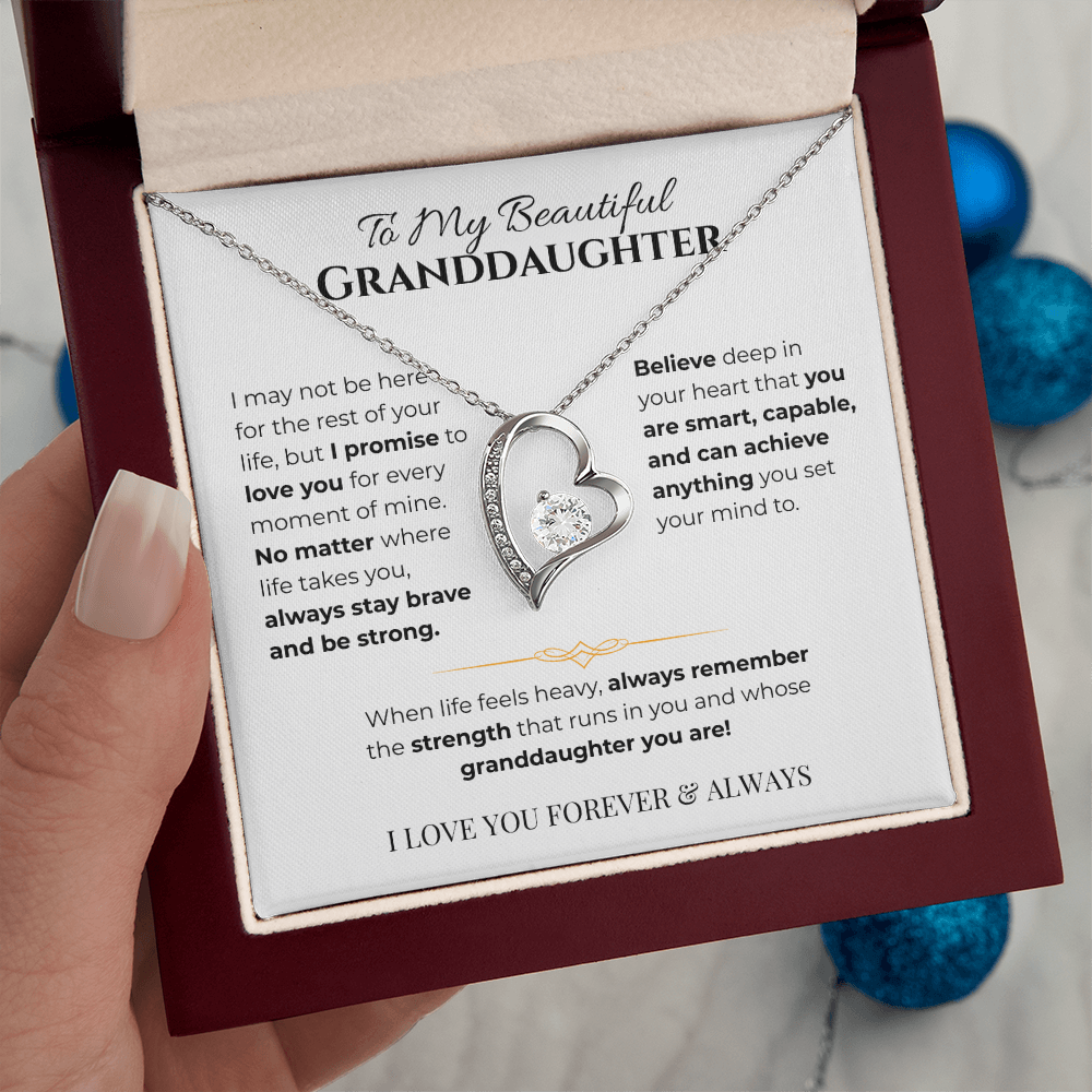 To My Granddaughter Heart Necklace - Simplicity