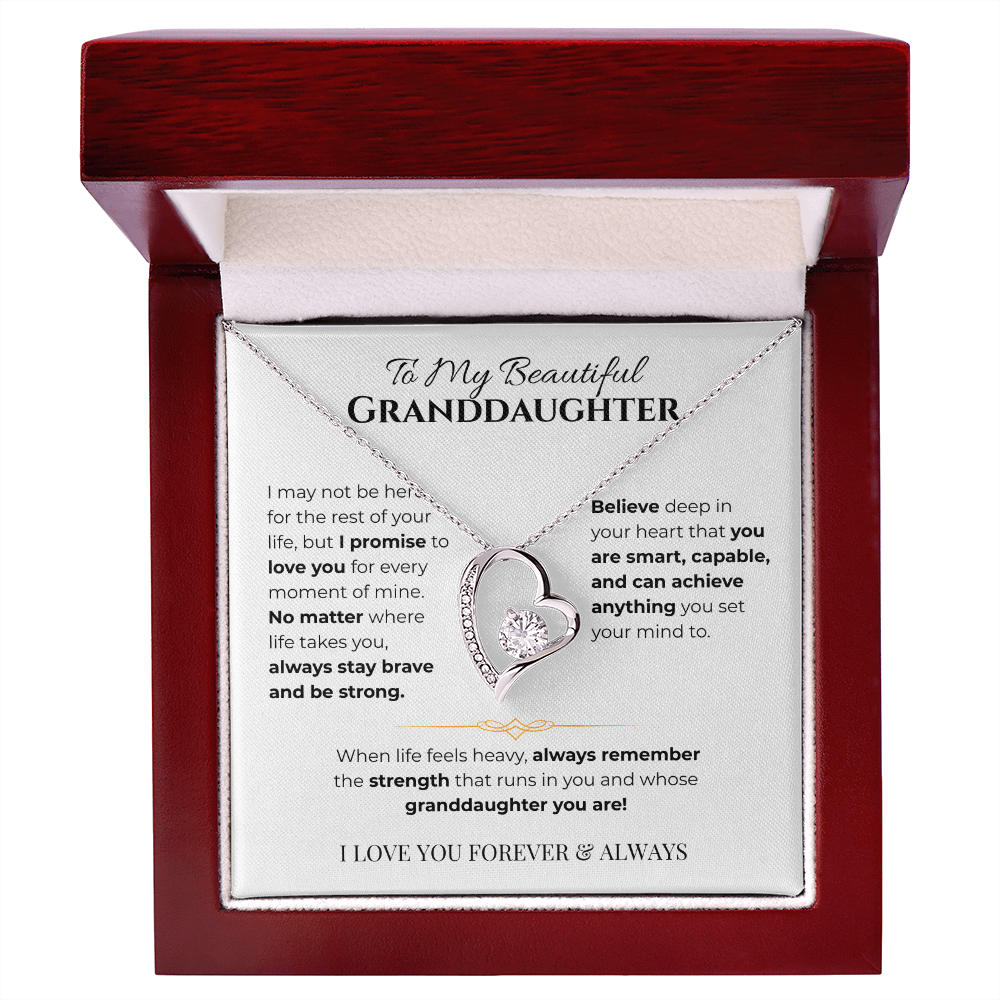 To My Granddaughter Heart Necklace - Simplicity