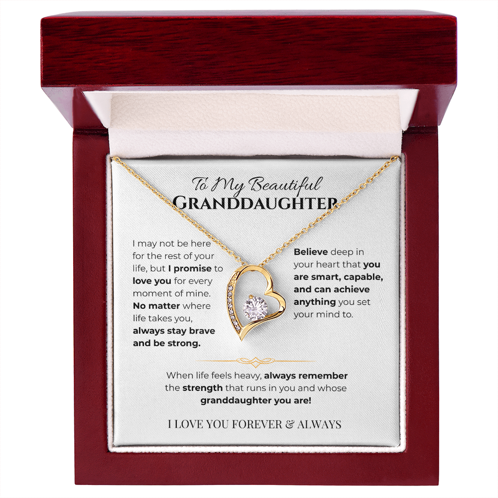 To My Granddaughter Heart Necklace - Simplicity