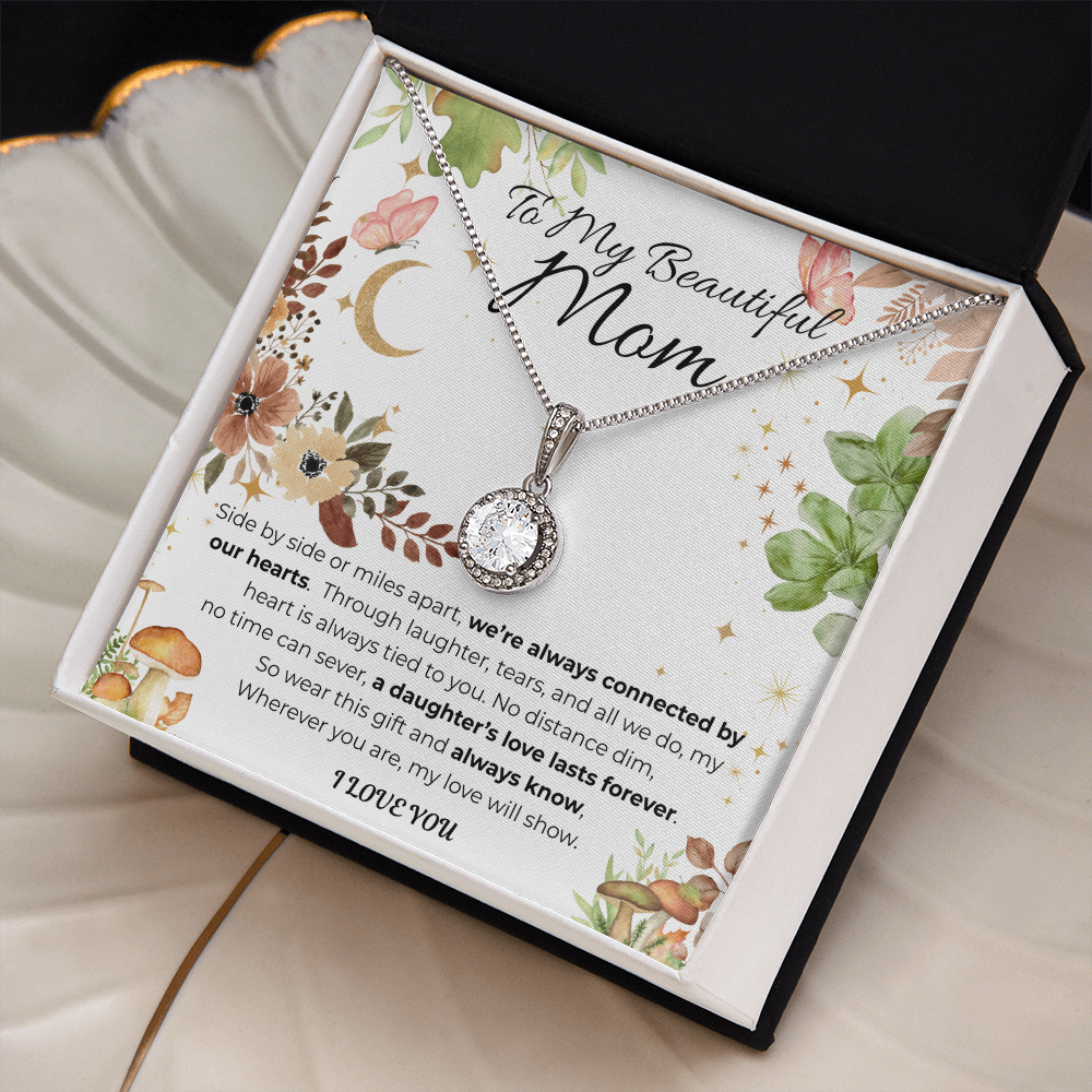 To My Mom Pendant Necklace- Floral