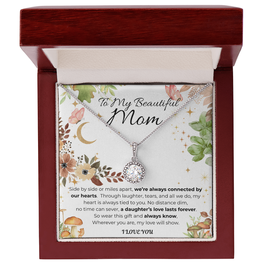 To My Mom Pendant Necklace- Floral
