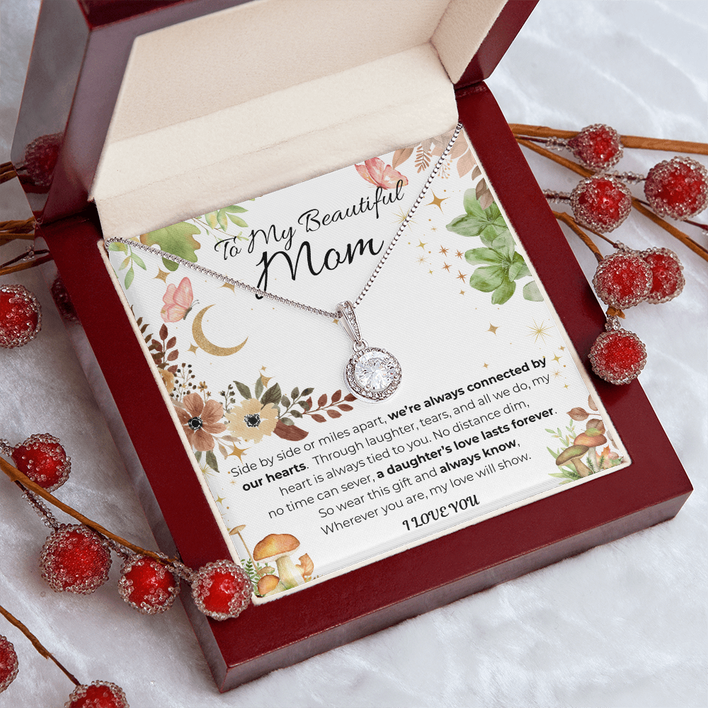 To My Mom Pendant Necklace- Floral