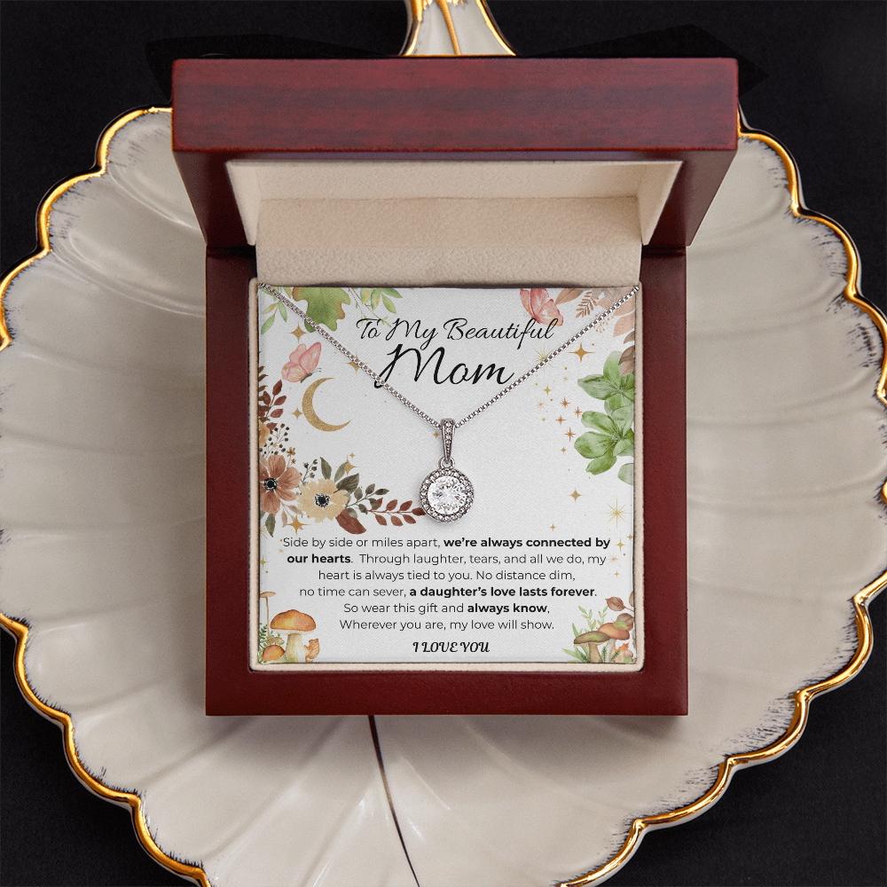 To My Mom Pendant Necklace- Floral