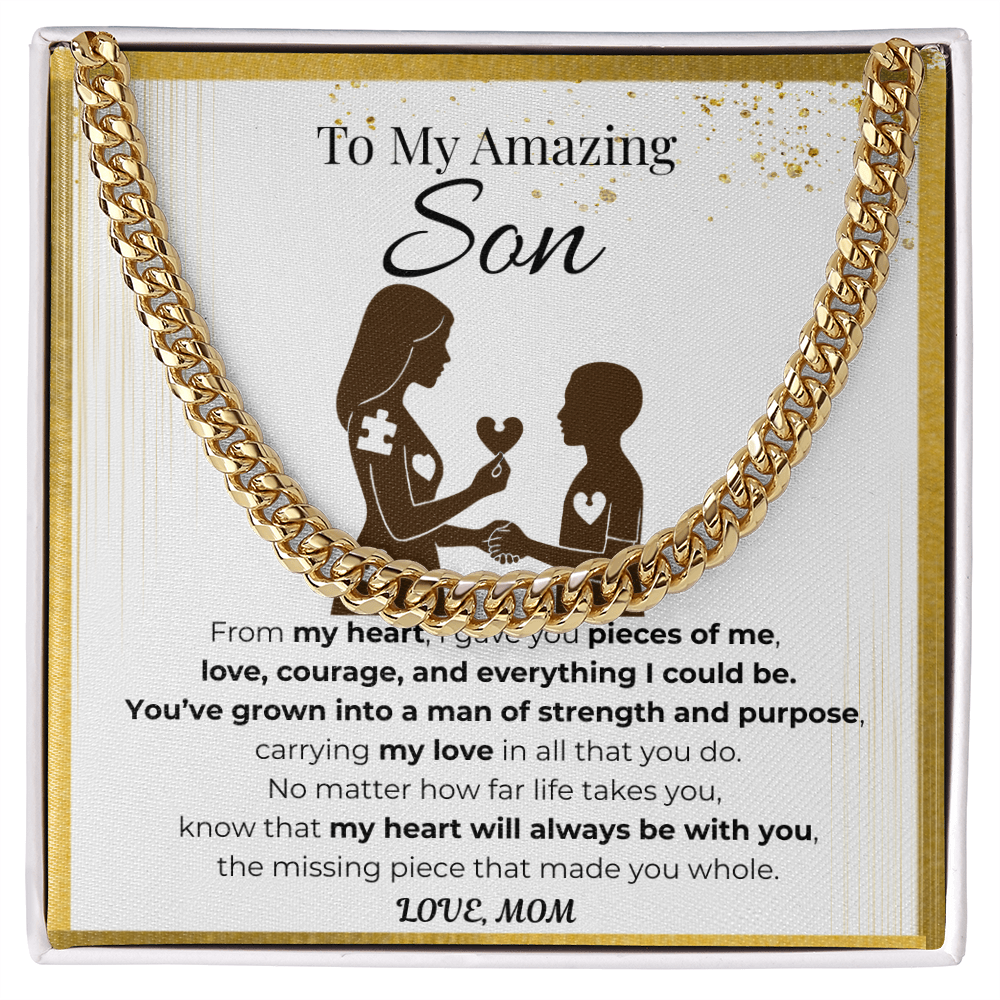 To My Son Cuban Link Chain- Pieces of Me