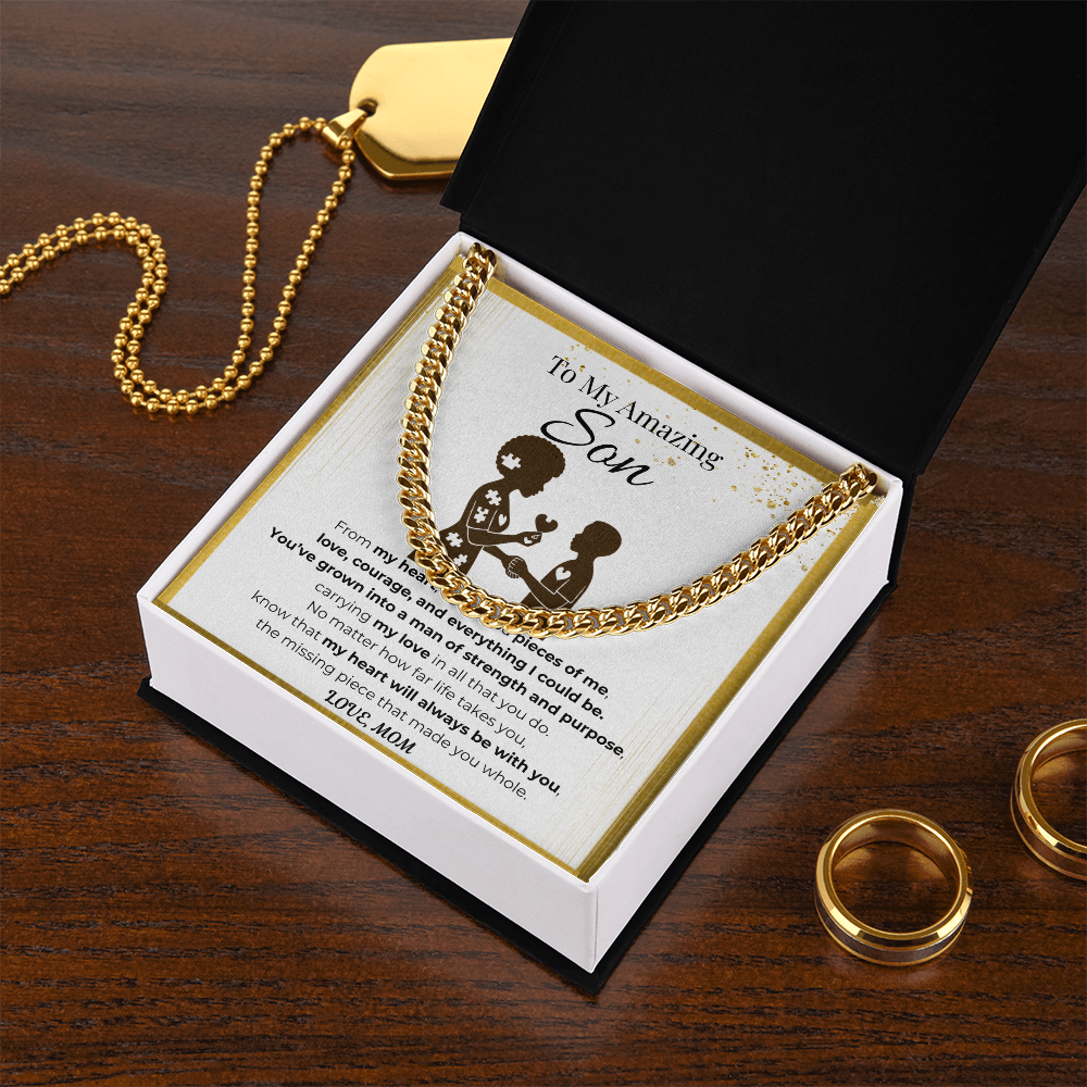 To My Son Cuban Link Chain - Pieces of Me B