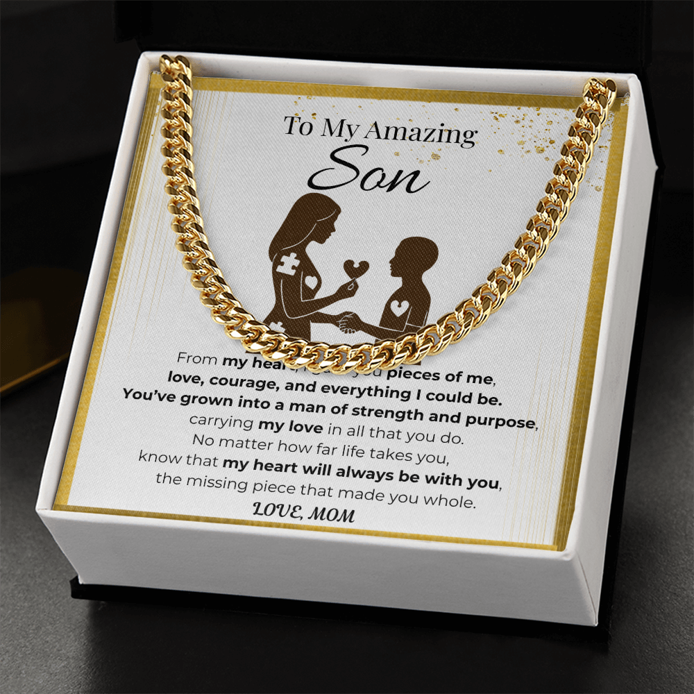To My Son Cuban Link Chain- Pieces of Me