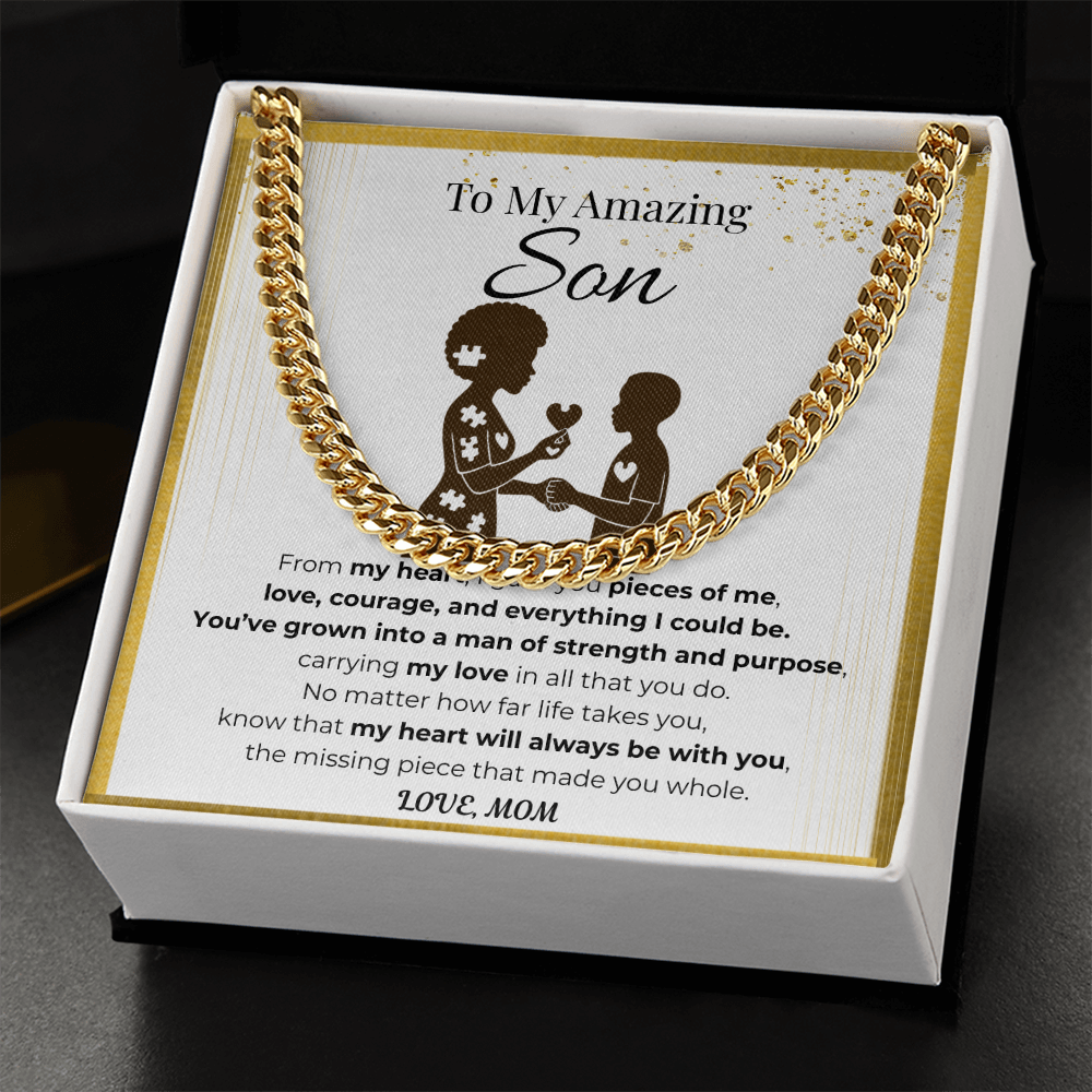 To My Son Cuban Link Chain - Pieces of Me B