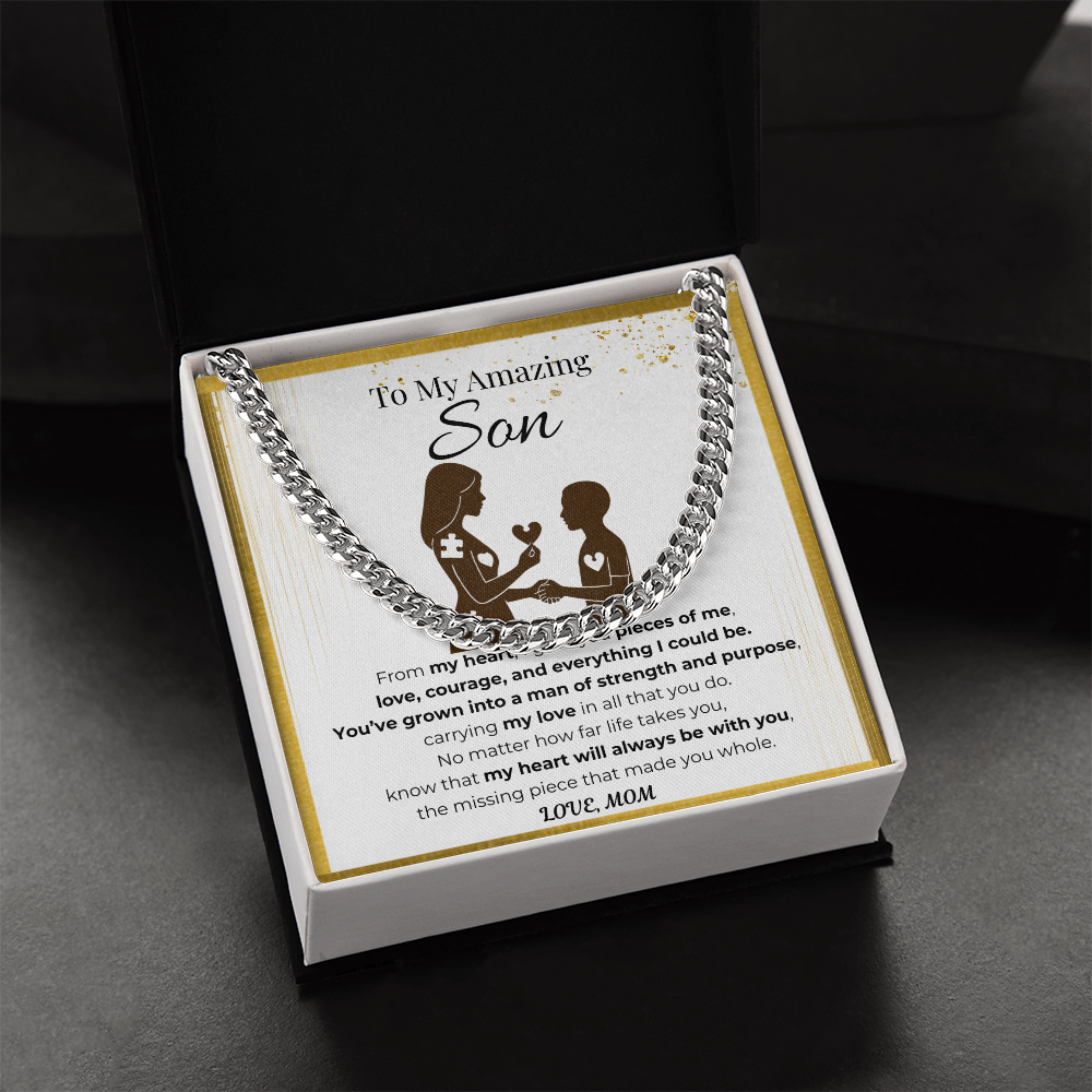 To My Son Cuban Link Chain- Pieces of Me
