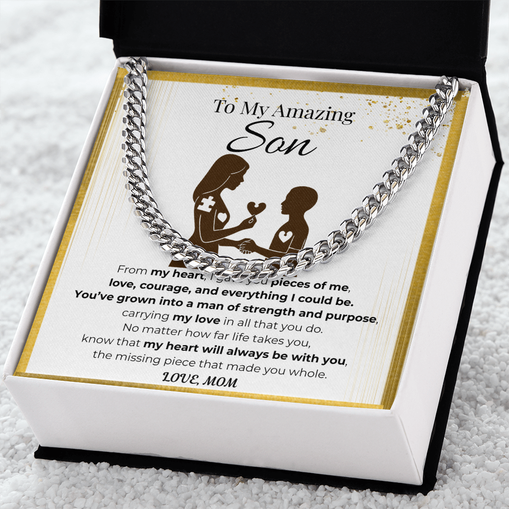 To My Son Cuban Link Chain- Pieces of Me