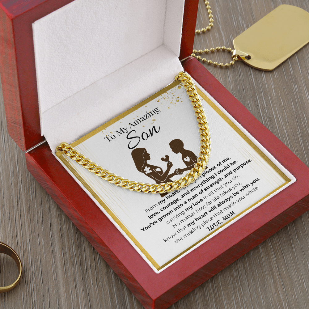 To My Son Cuban Link Chain- Pieces of Me
