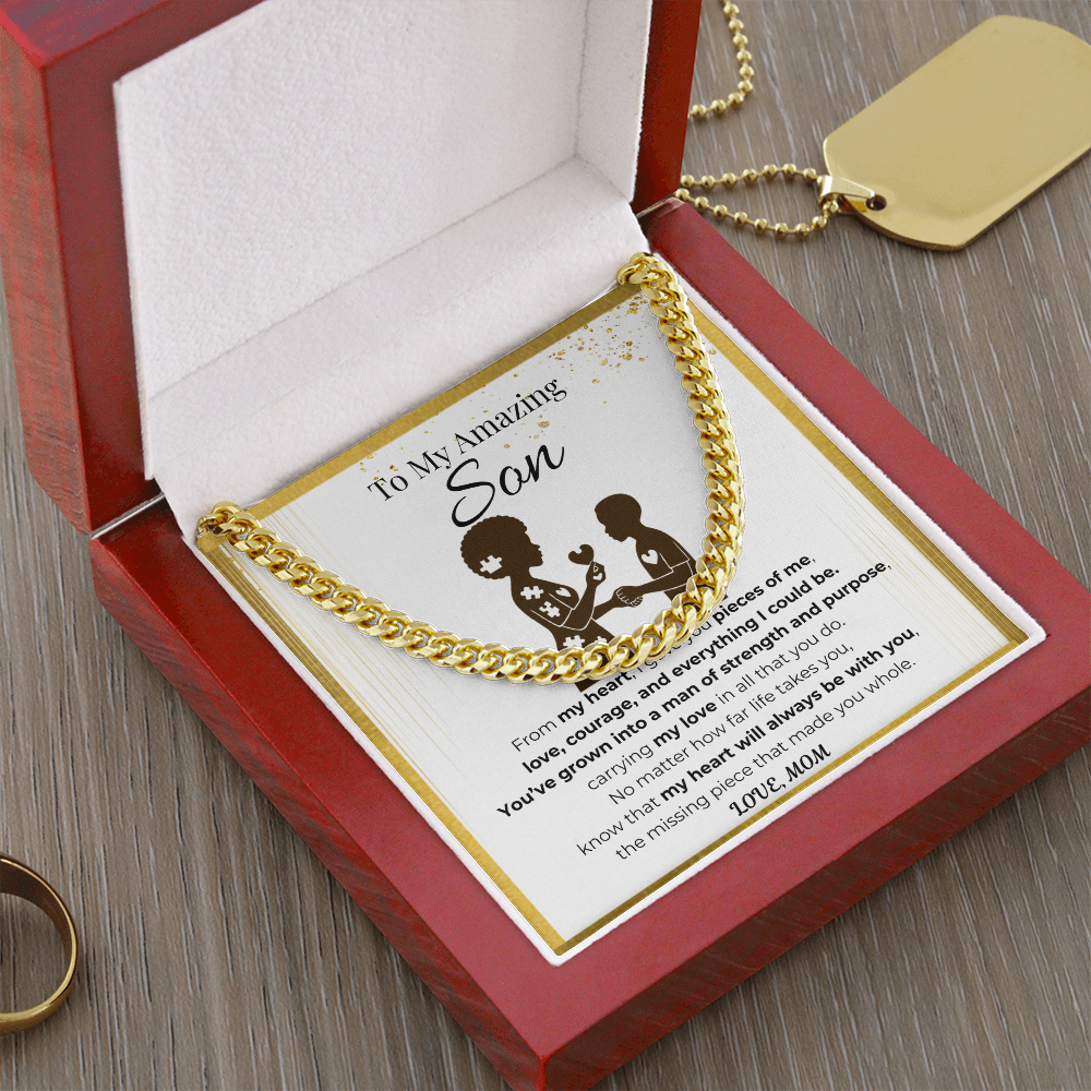 To My Son Cuban Link Chain - Pieces of Me B