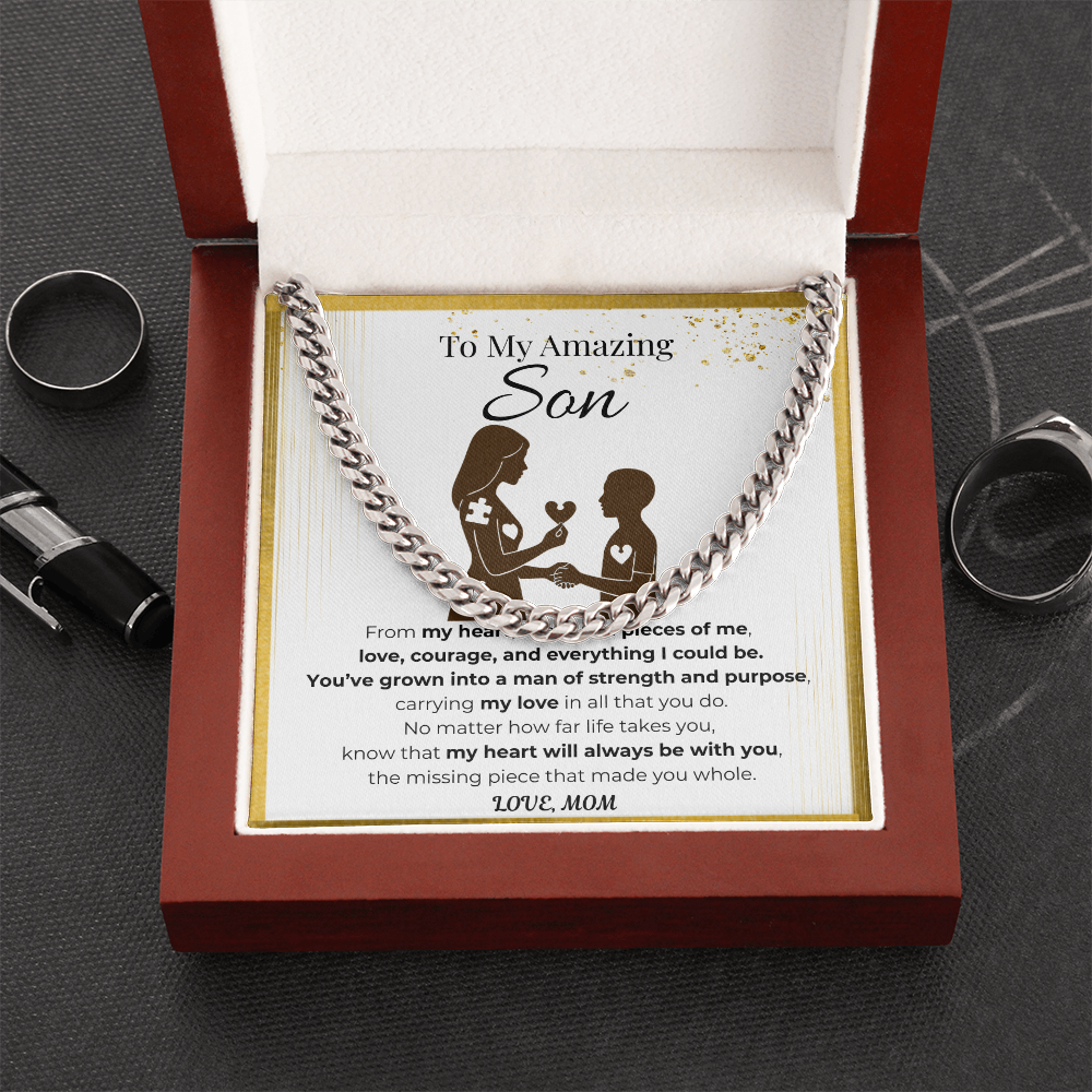 To My Son Cuban Link Chain- Pieces of Me