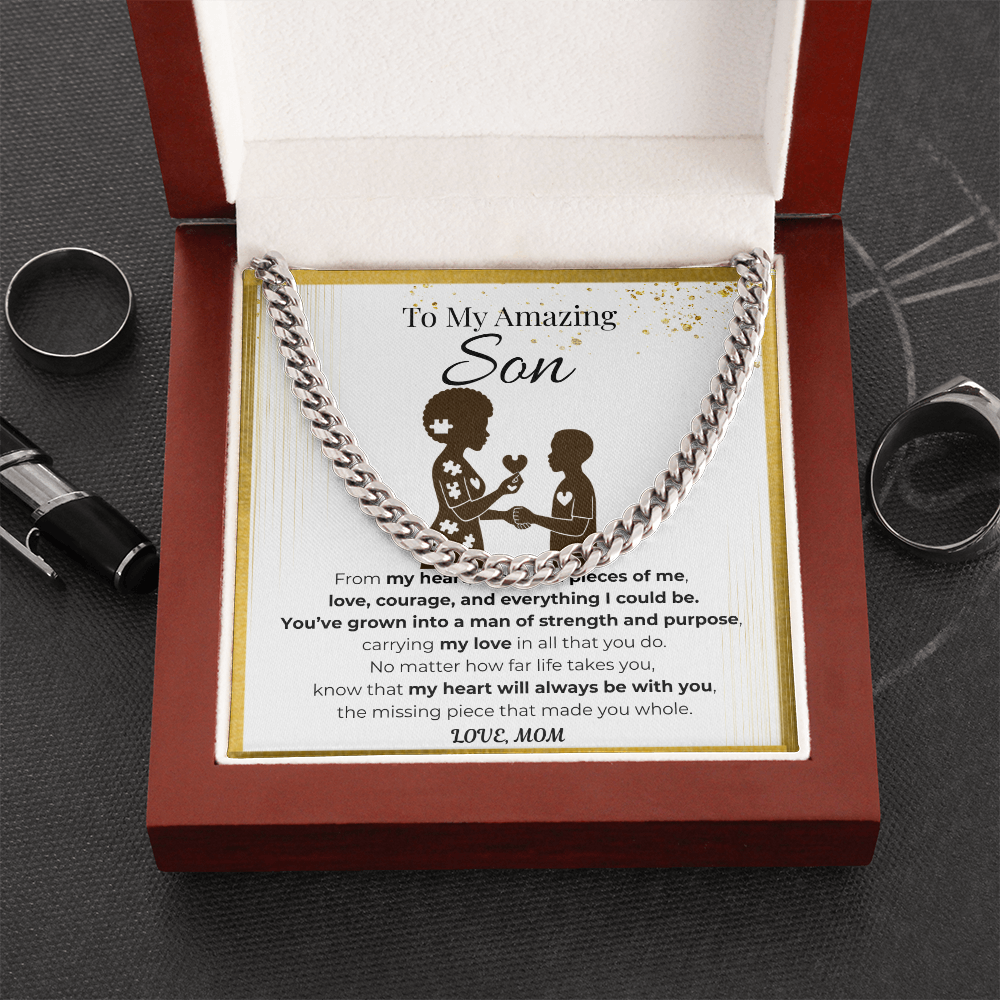 To My Son Cuban Link Chain - Pieces of Me B
