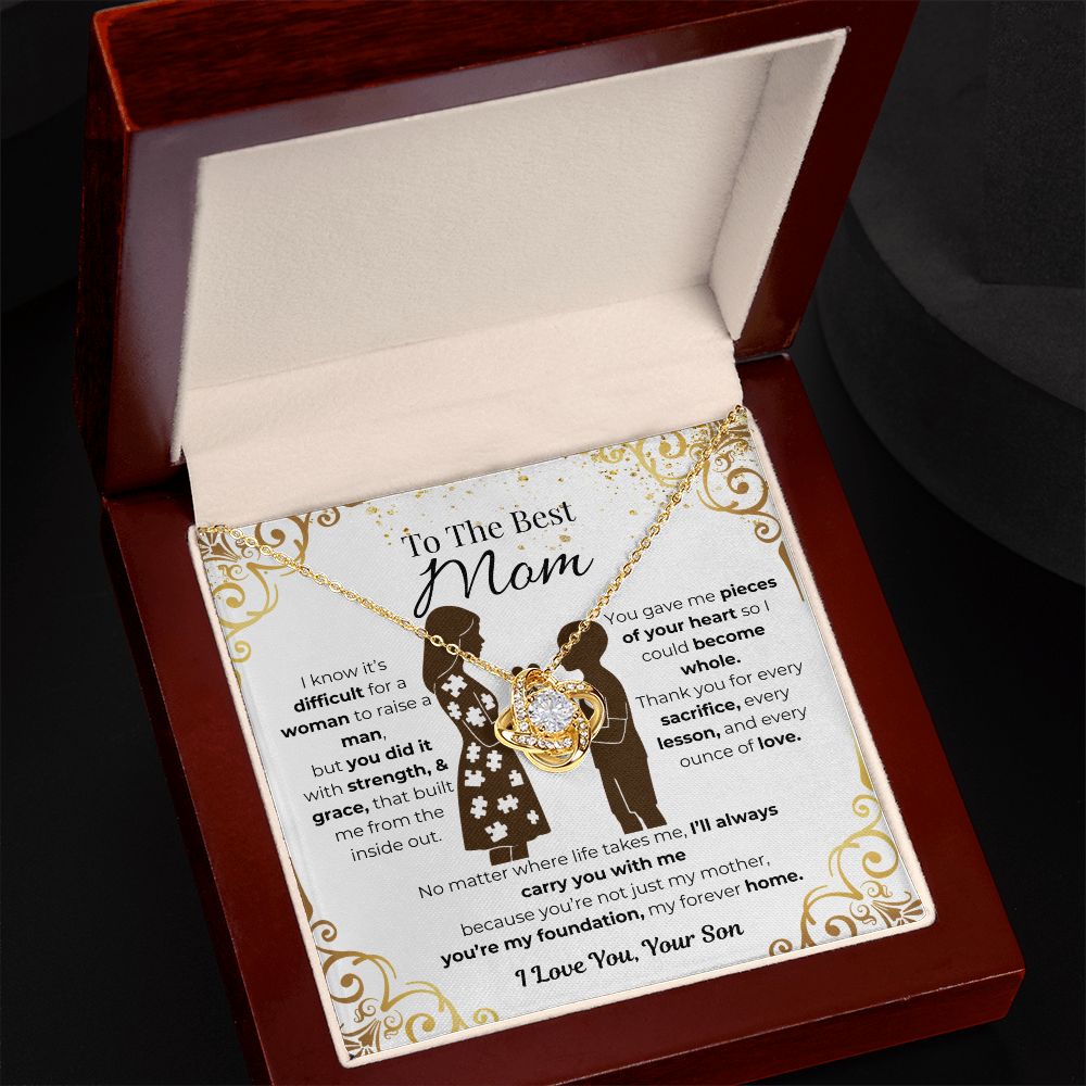 To My Mom, From Son, Love Knot Necklace- Pieces of Me