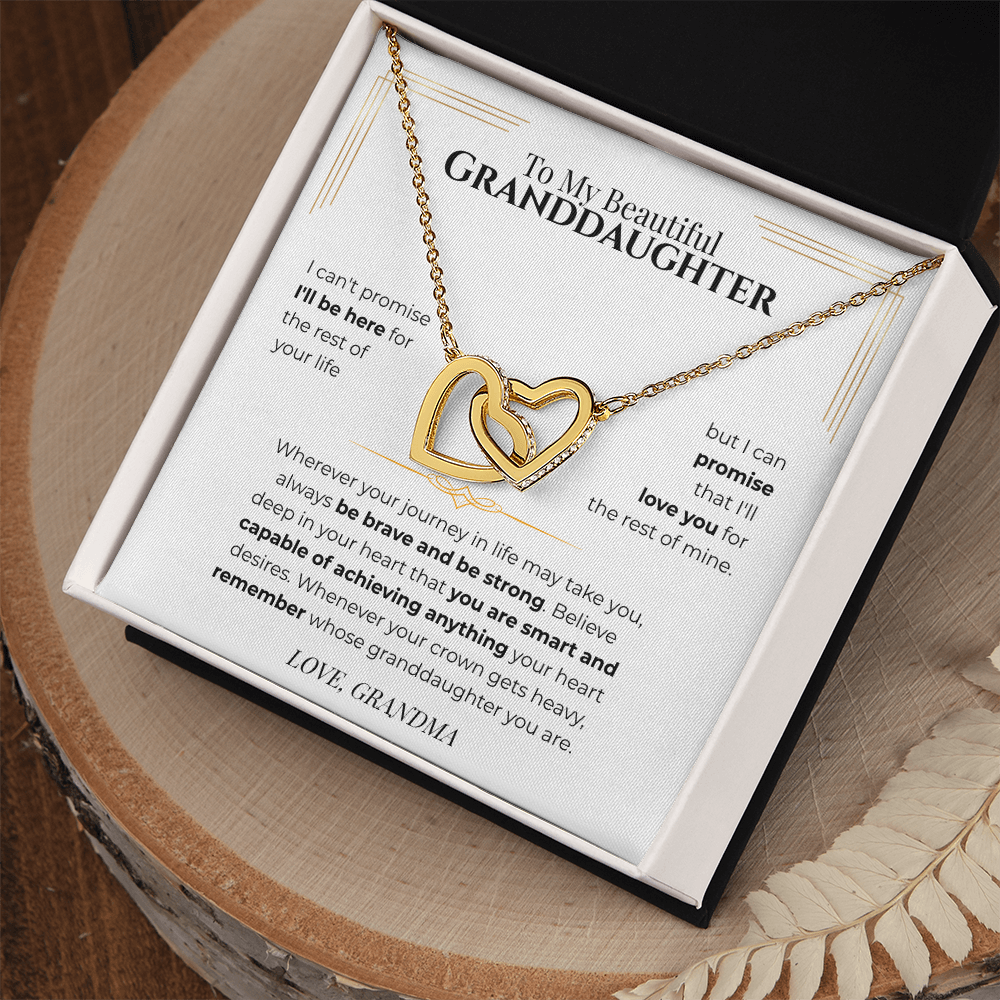 To My Granddaughter Interlocking Heart Necklace