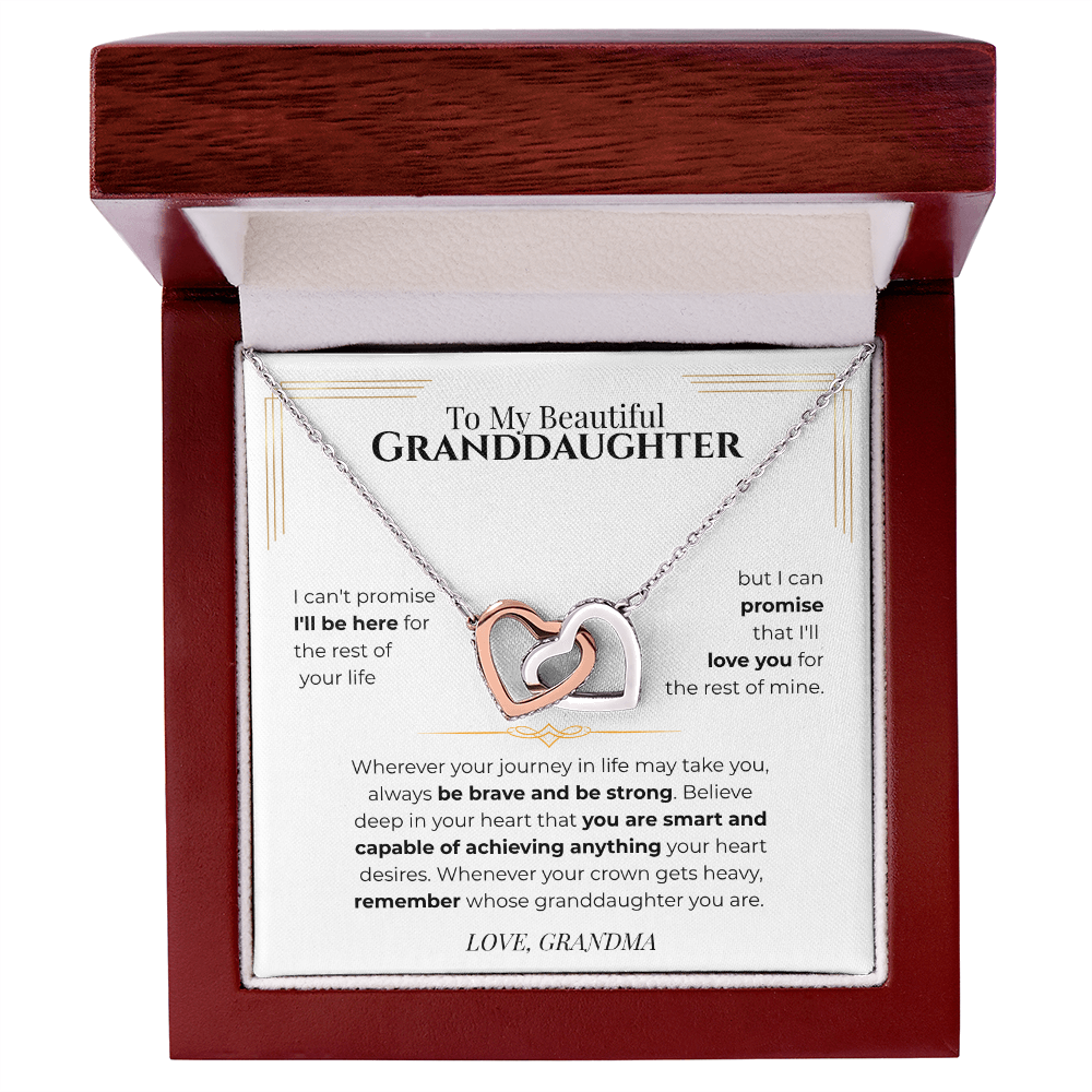 To My Granddaughter Interlocking Heart Necklace