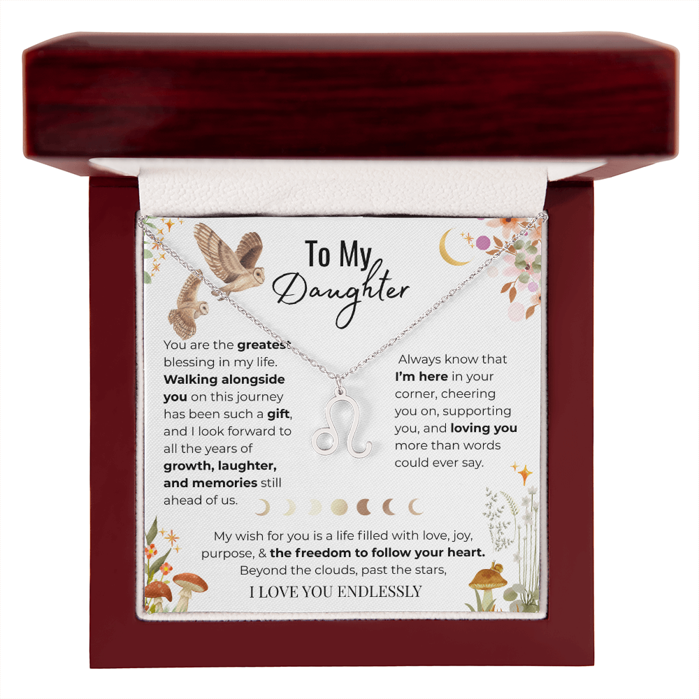 To My Daughter Zodiac Necklace - Owl Magic