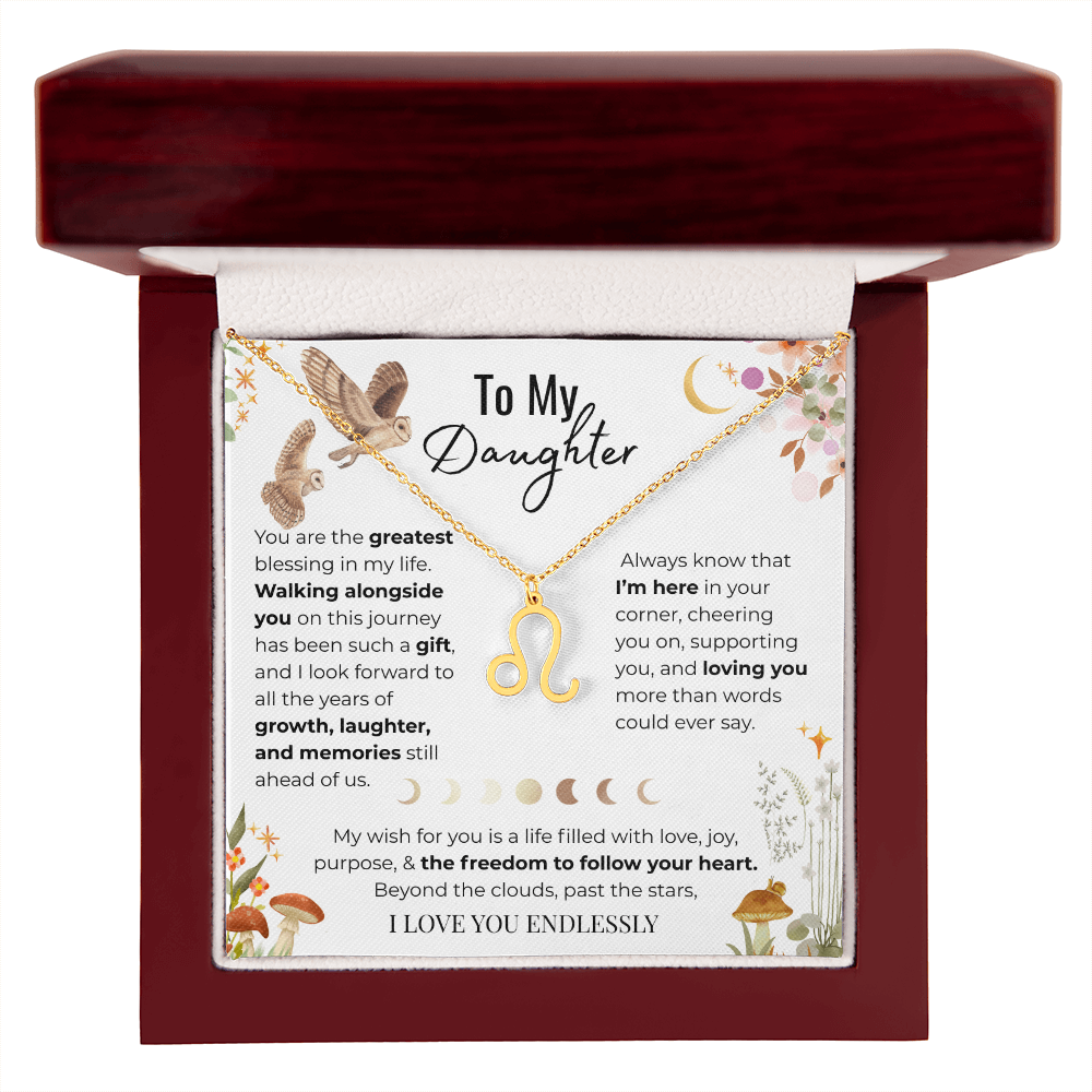 To My Daughter Zodiac Necklace - Owl Magic