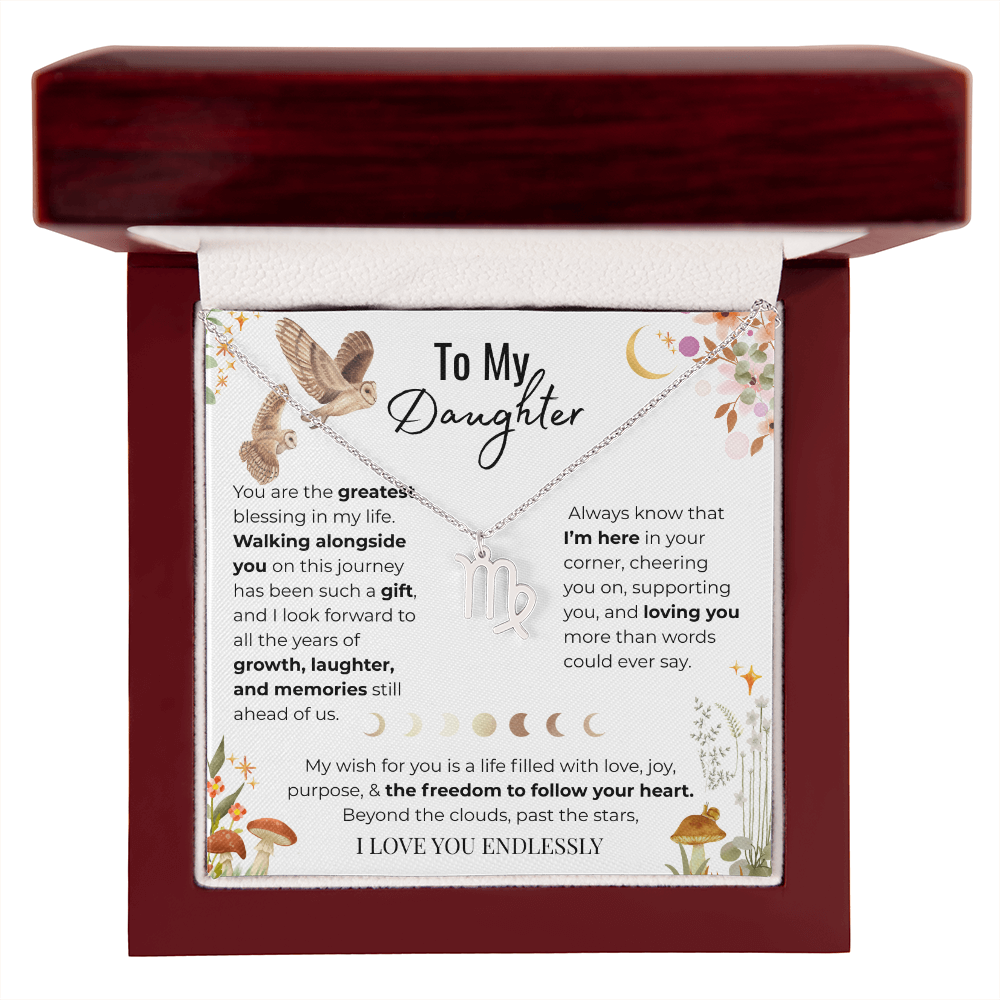 To My Daughter Zodiac Necklace - Owl Magic