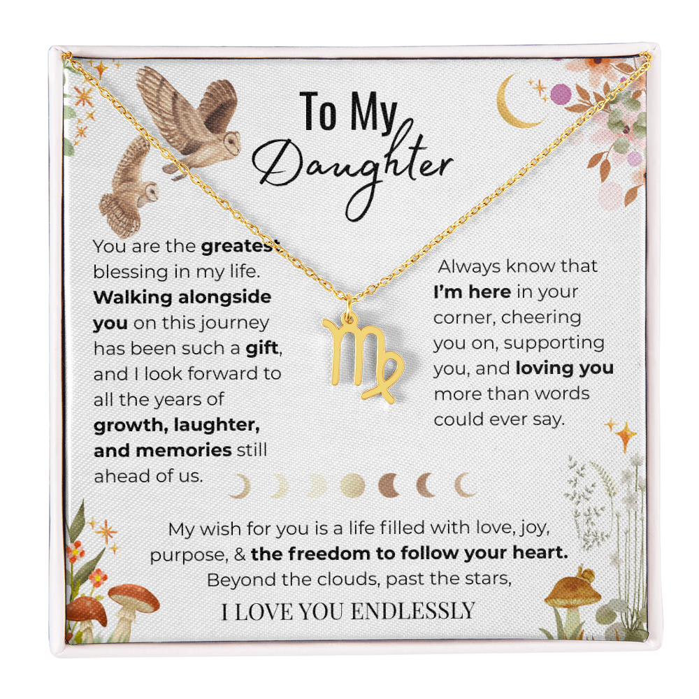 To My Daughter Zodiac Necklace - Owl Magic