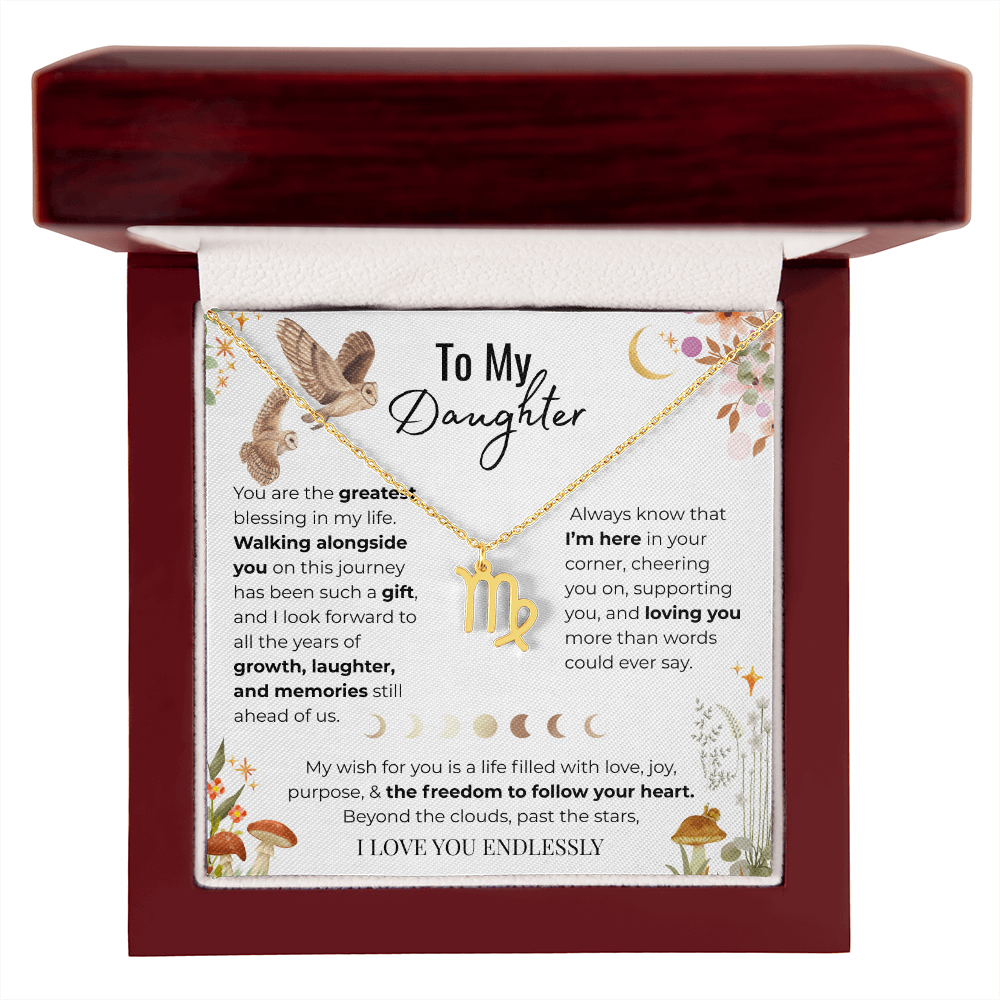 To My Daughter Zodiac Necklace - Owl Magic