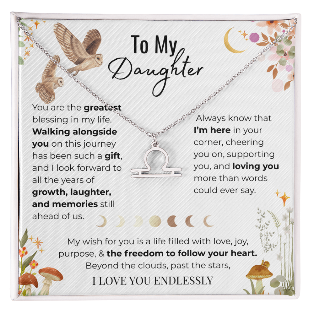 To My Daughter Zodiac Necklace - Owl Magic