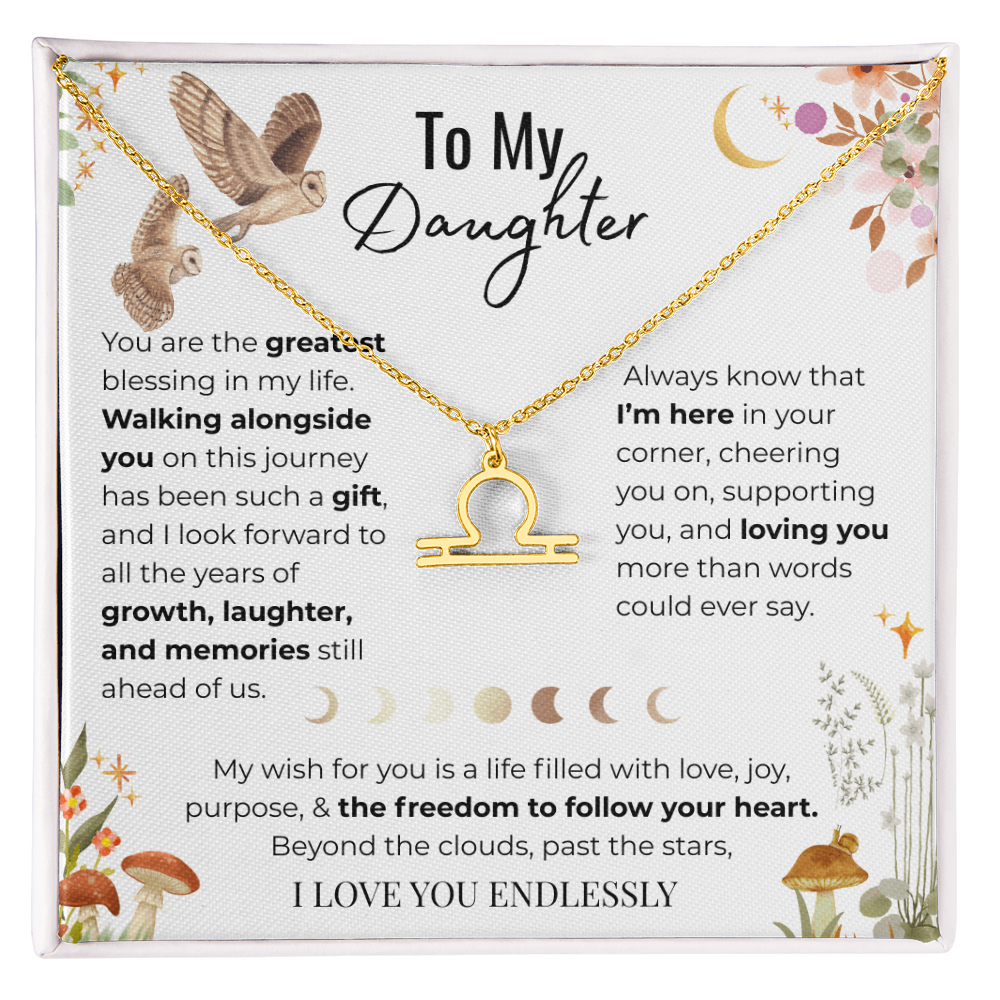 To My Daughter Zodiac Necklace - Owl Magic