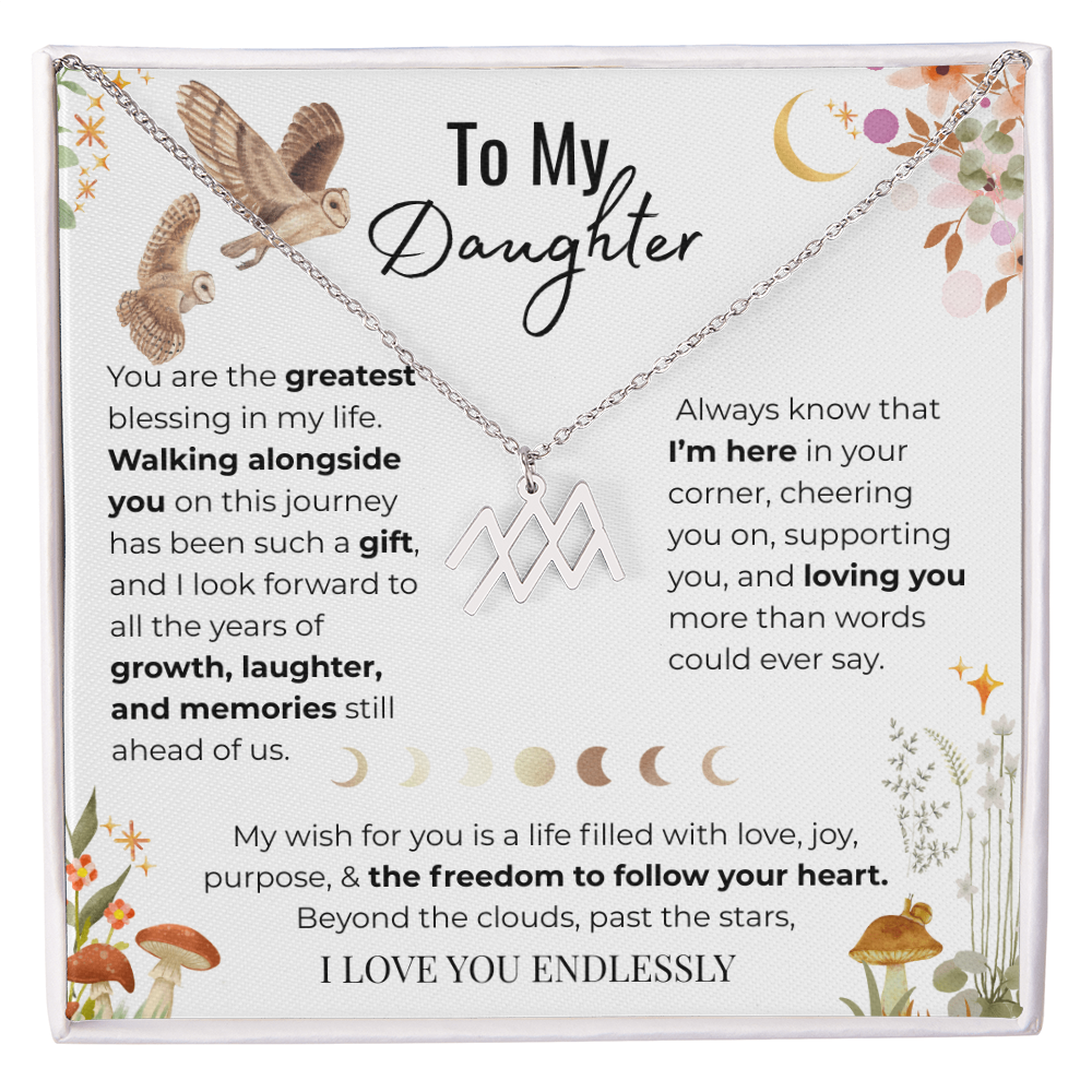 To My Daughter Zodiac Necklace - Owl Magic