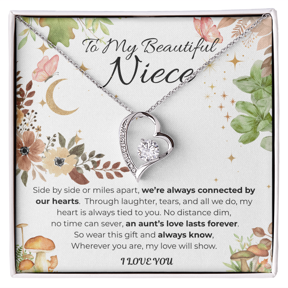 To My Niece Heart Necklace- Floral