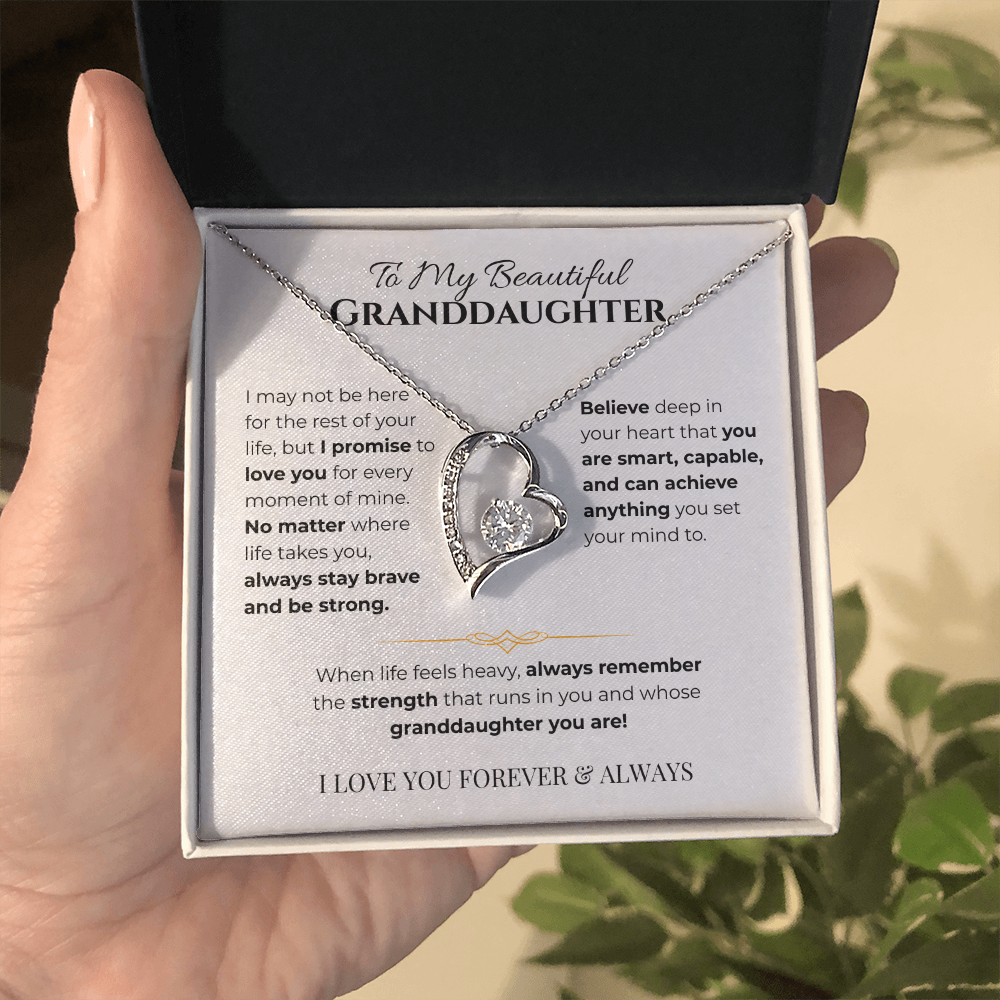 To My Granddaughter Heart Necklace - Simplicity