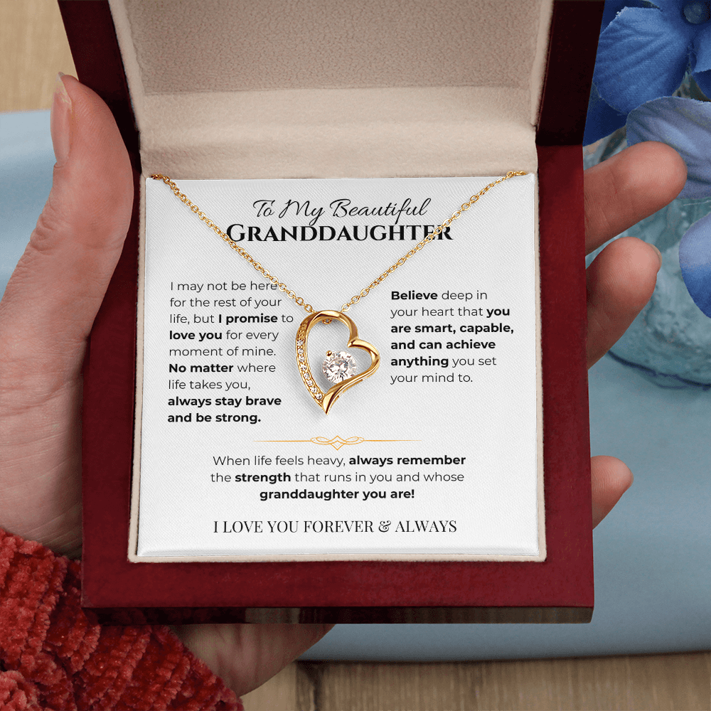 To My Granddaughter Heart Necklace - Simplicity