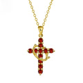 Birthstone Crown Cross Necklace