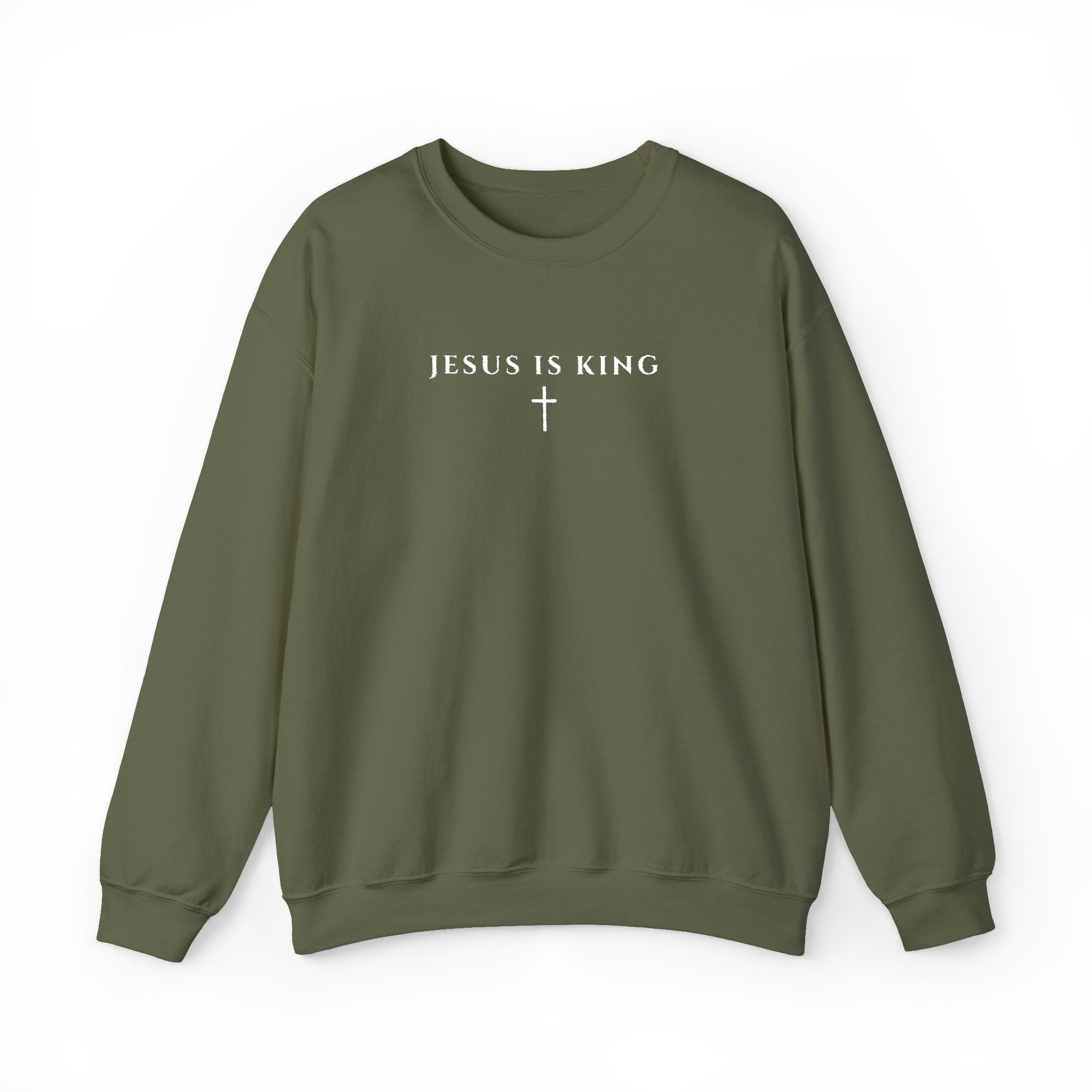 Embroidered Jesus Is King Sweatshirt