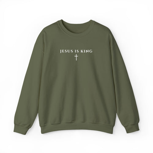 Embroidered Jesus Is King Sweatshirt