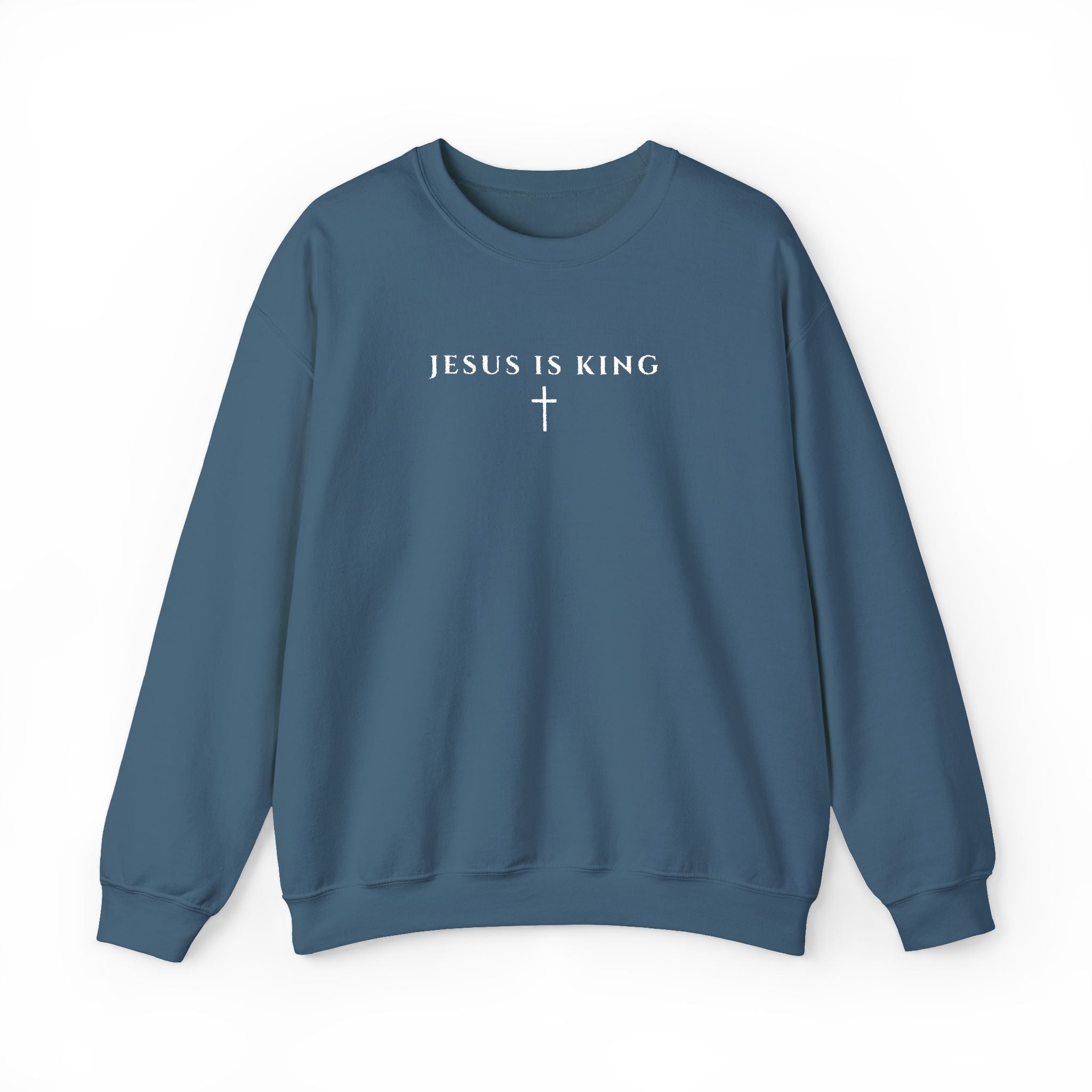 Embroidered Jesus Is King Sweatshirt