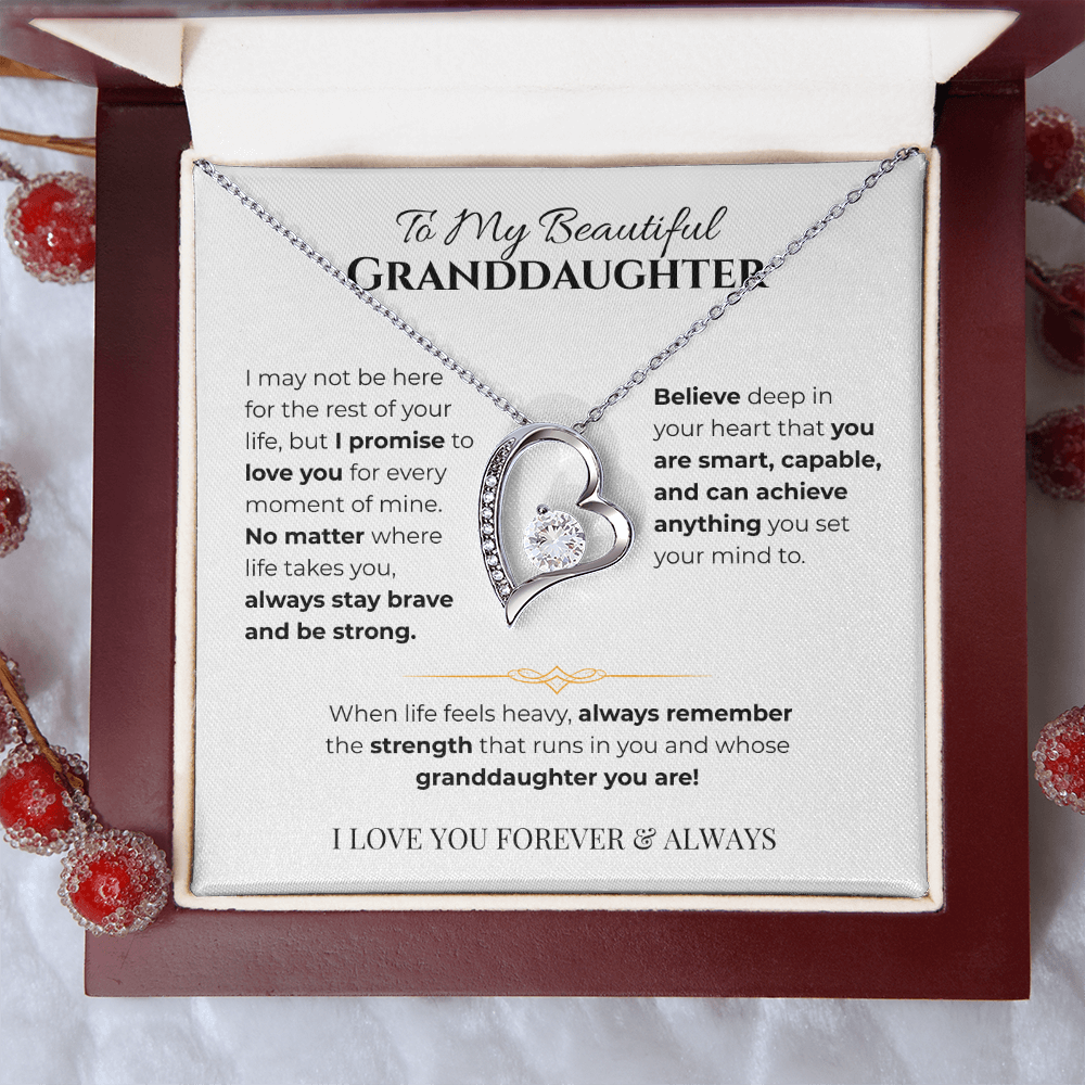 To My Granddaughter Heart Necklace - Simplicity