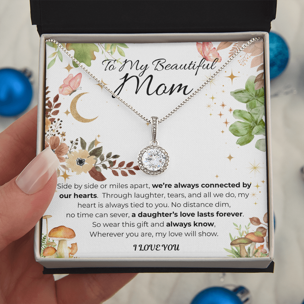To My Mom Pendant Necklace- Floral