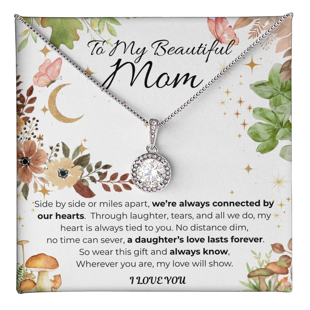 To My Mom Pendant Necklace- Floral
