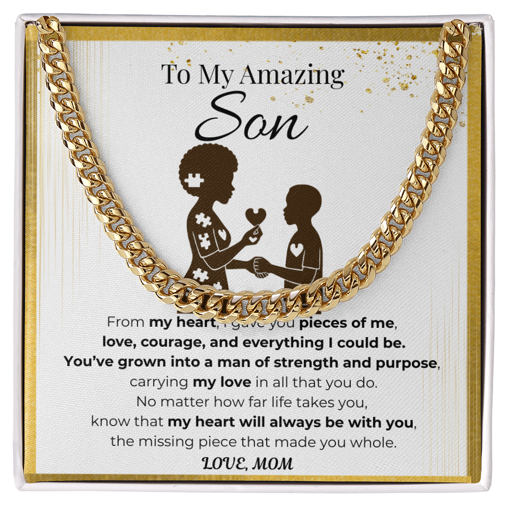 To My Son Cuban Link Chain - Pieces of Me B