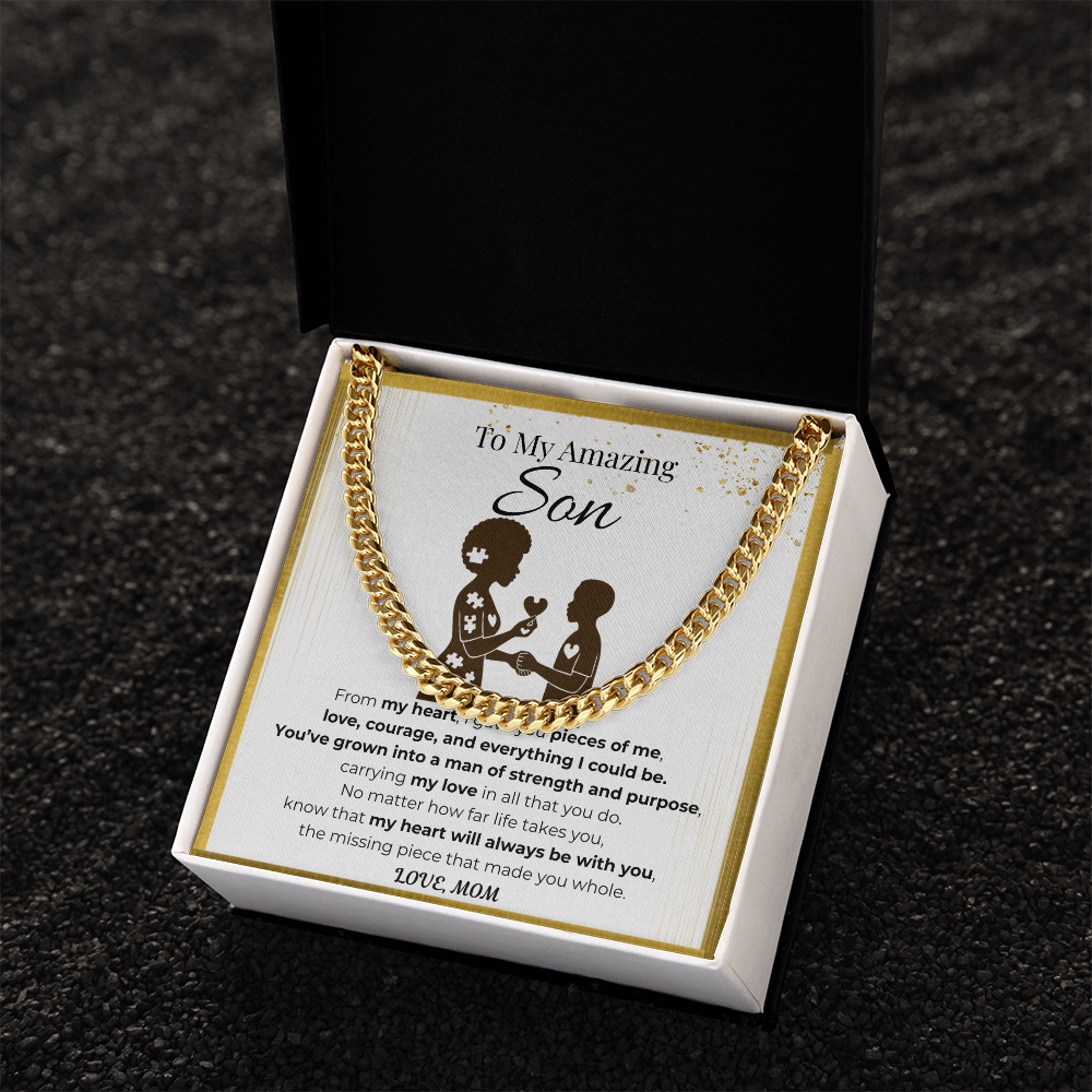 To My Son Cuban Link Chain - Pieces of Me B