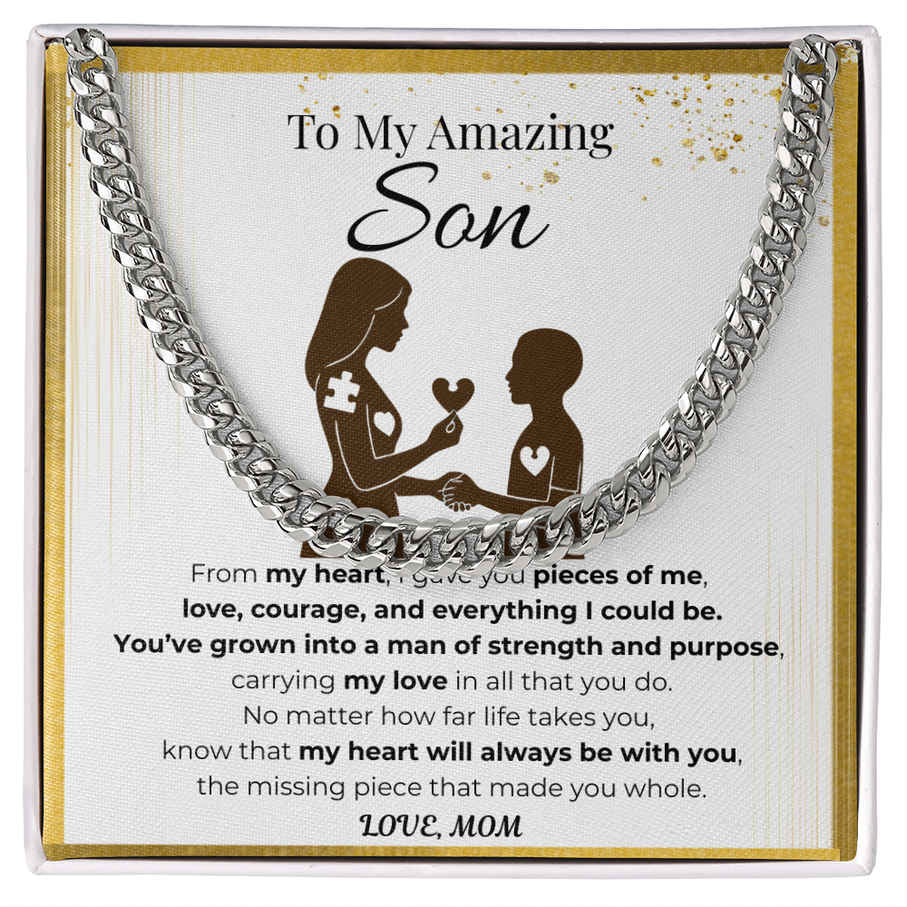 To My Son Cuban Link Chain- Pieces of Me