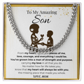 To My Son Cuban Link Chain - Pieces of Me B