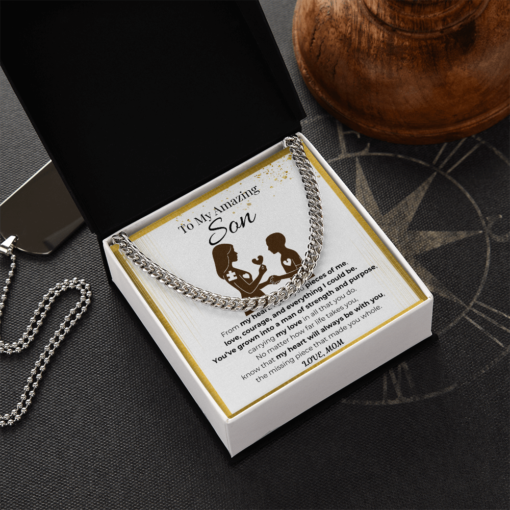 To My Son Cuban Link Chain- Pieces of Me