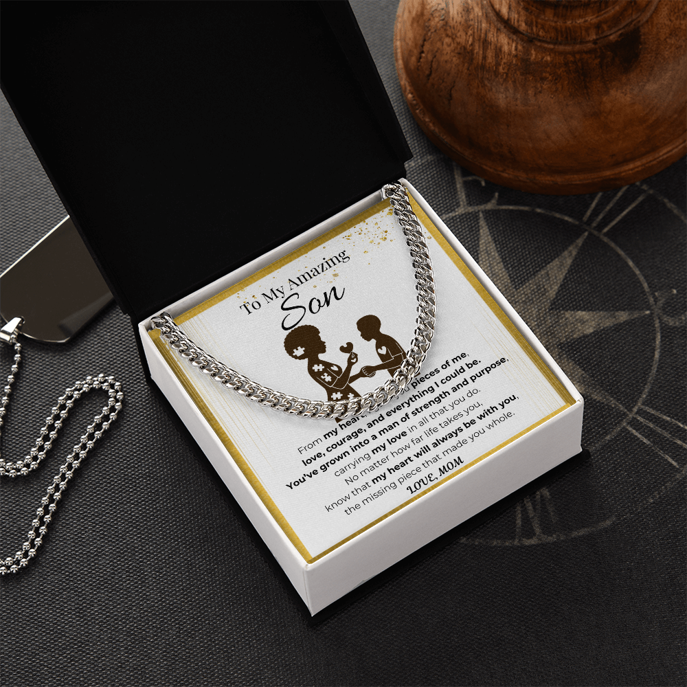 To My Son Cuban Link Chain - Pieces of Me B