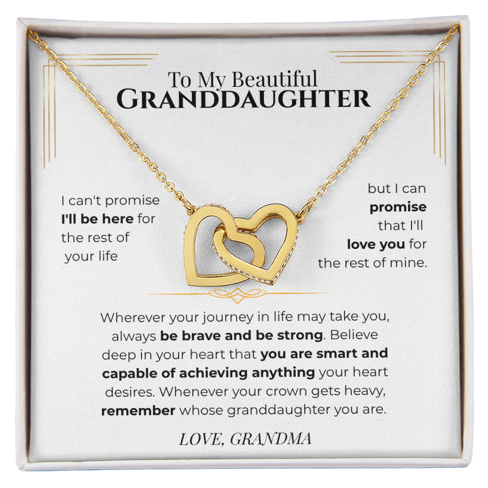 To My Granddaughter Interlocking Heart Necklace