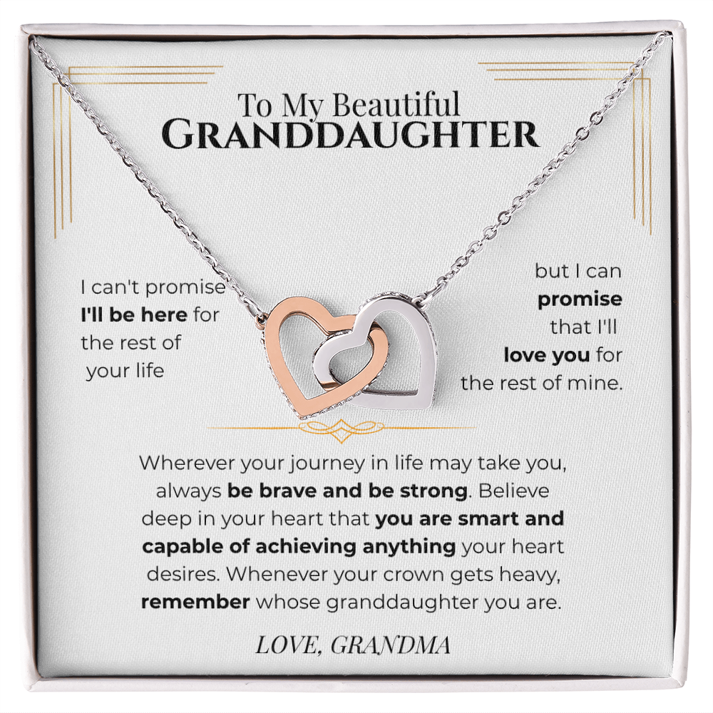 To My Granddaughter Interlocking Heart Necklace