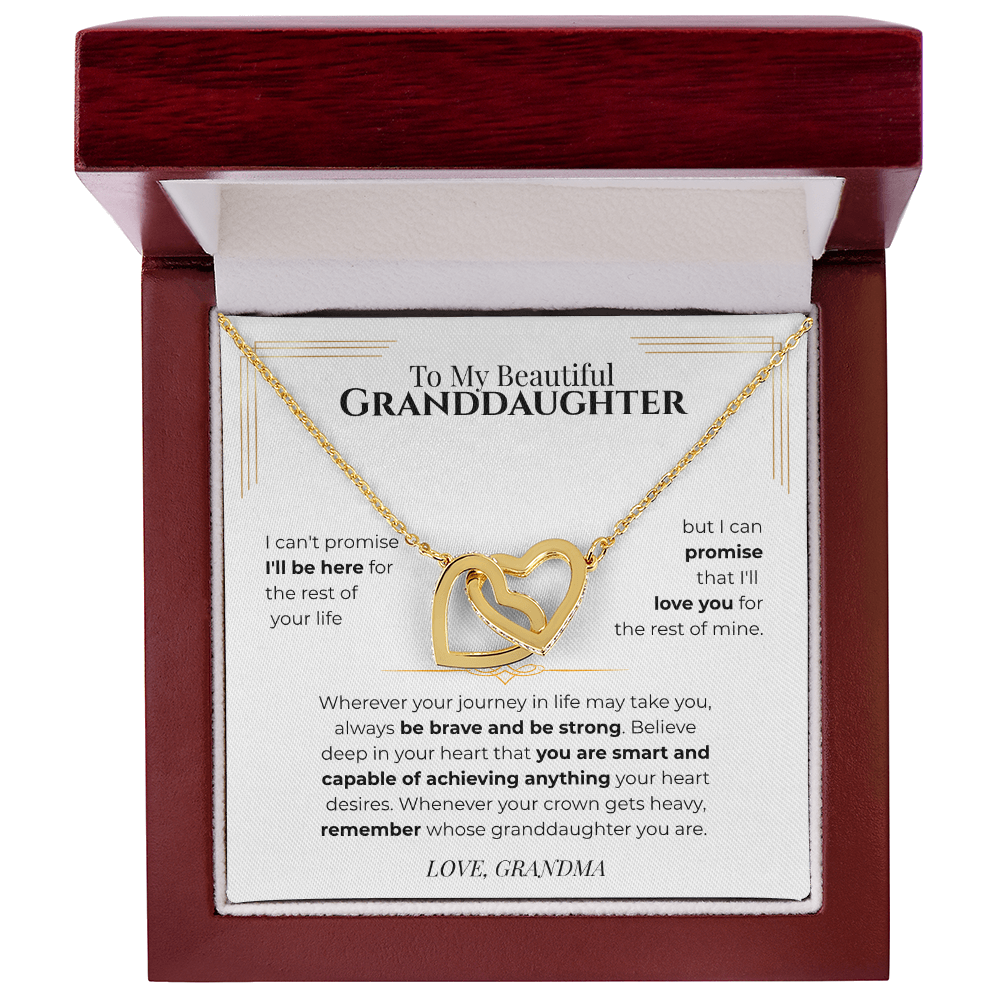 To My Granddaughter Interlocking Heart Necklace