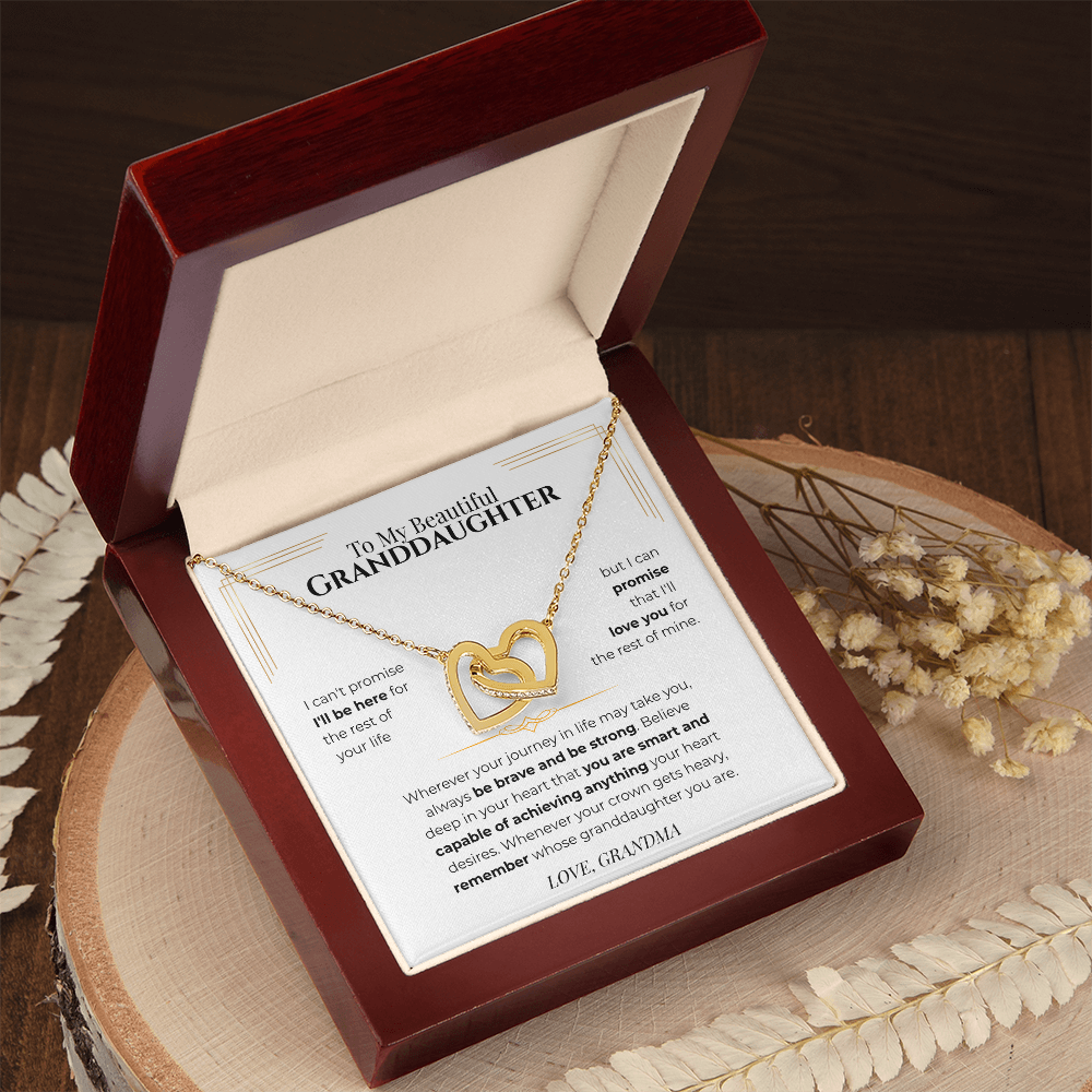 To My Granddaughter Interlocking Heart Necklace