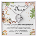 To My Niece Heart Necklace- Floral