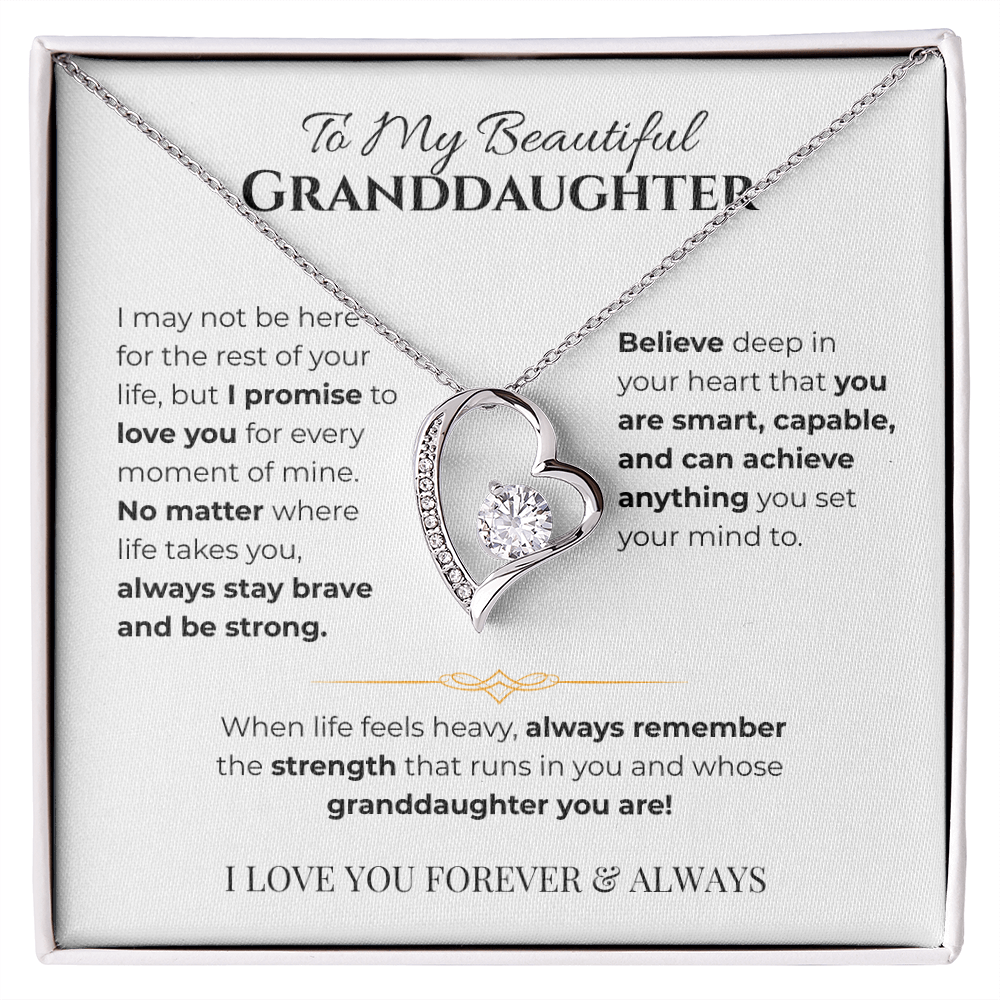 To My Granddaughter Heart Necklace - Simplicity